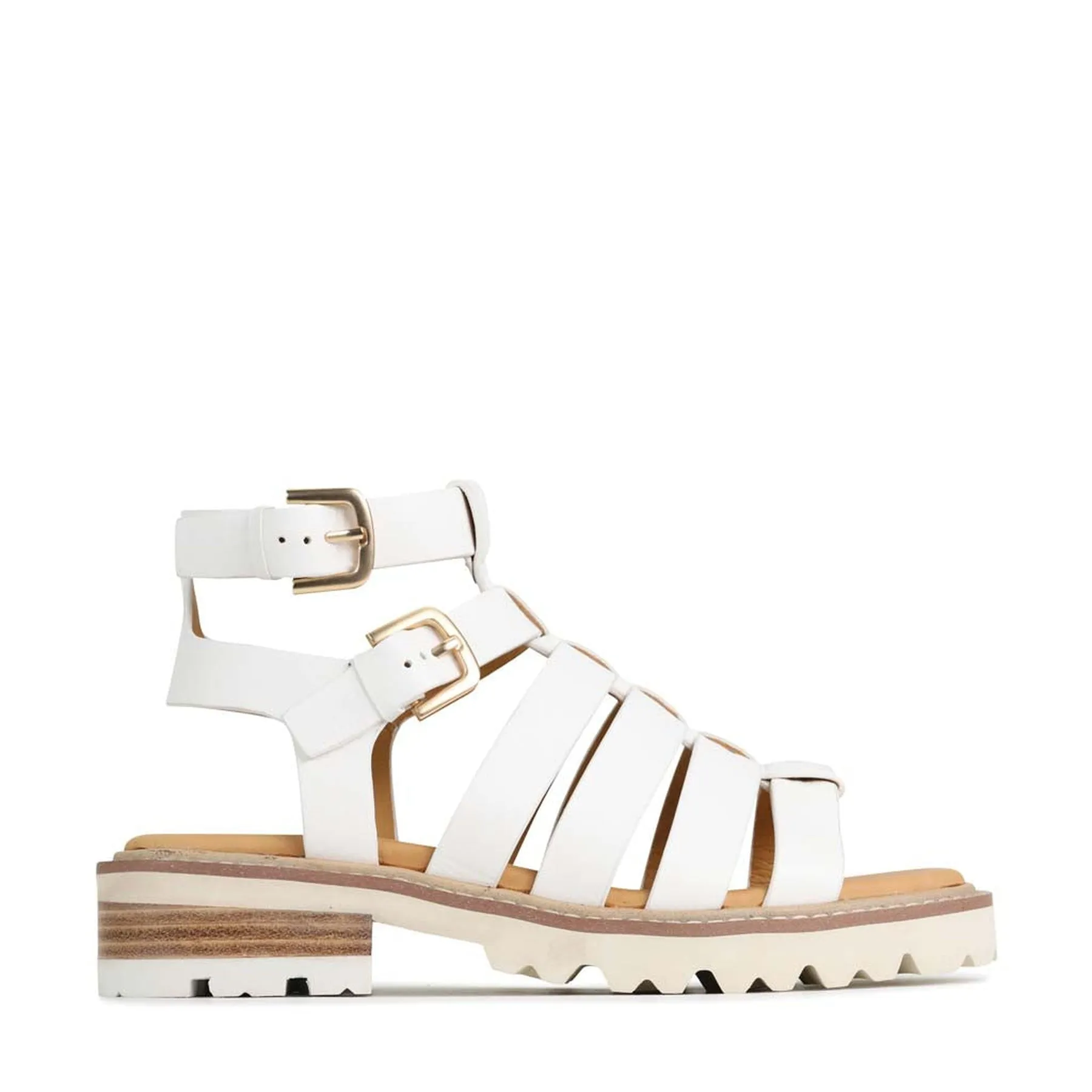 GIZELLE LEDER FISCHER SANDALEN