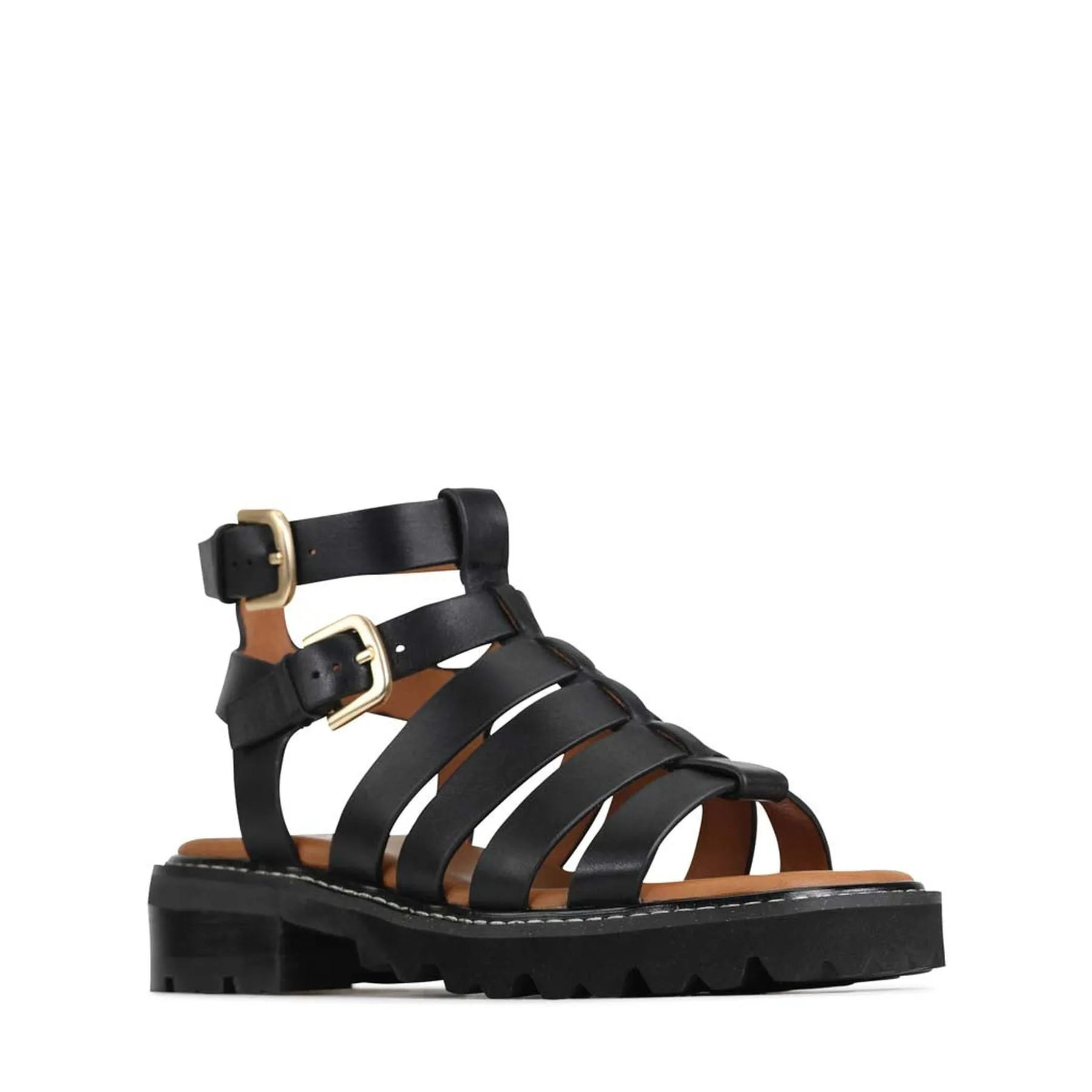 GIZELLE LEDER FISCHER SANDALEN