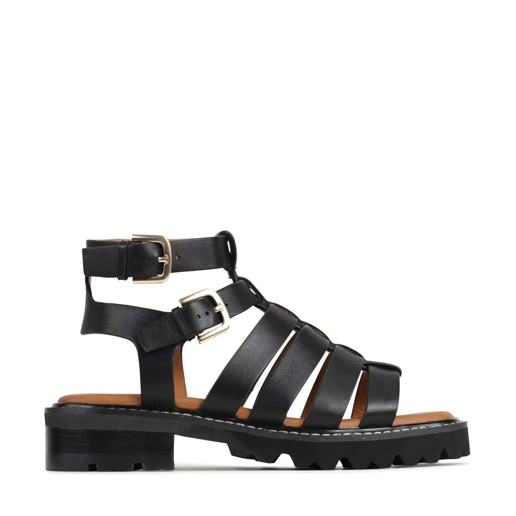 GIZELLE LEDER FISCHER SANDALEN