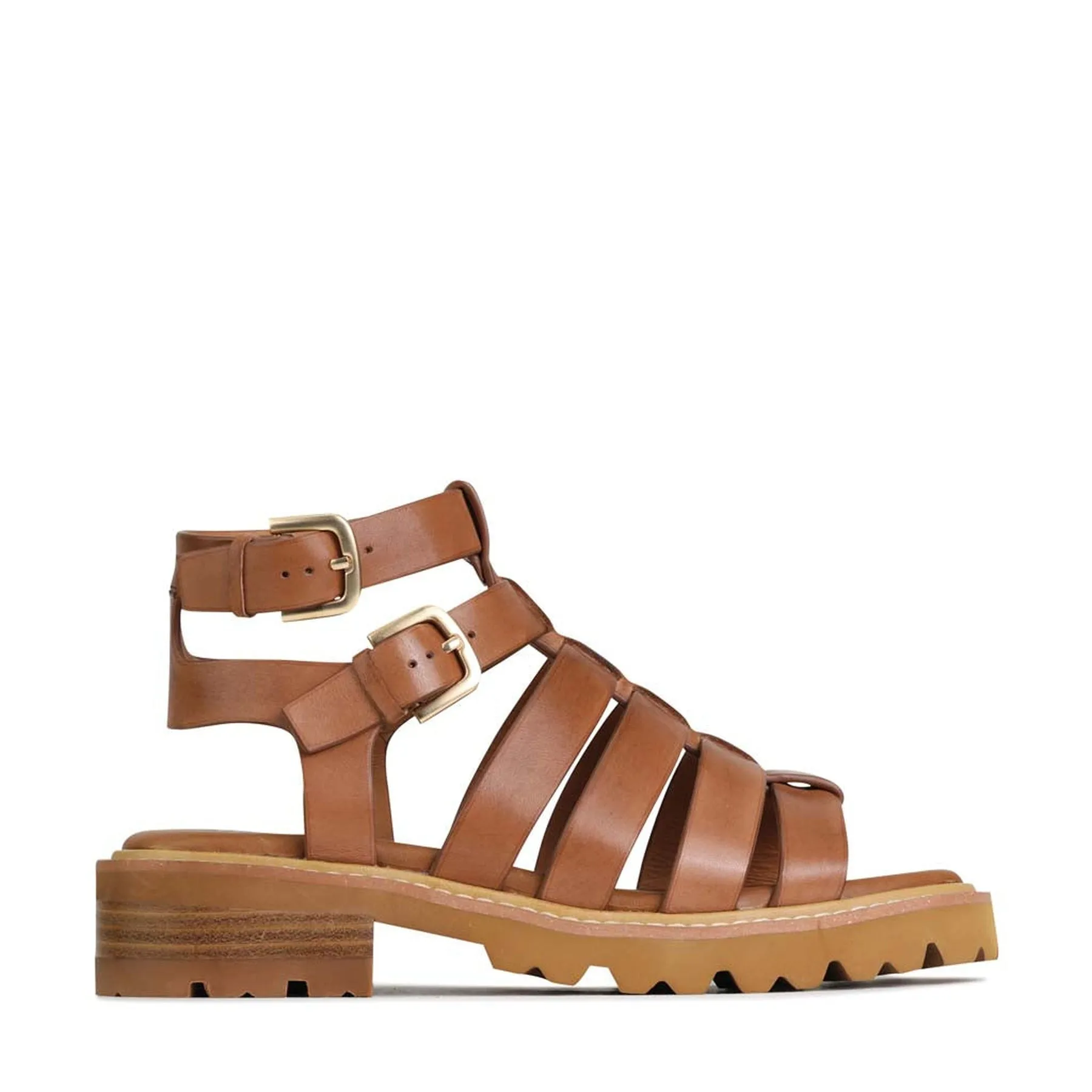 GIZELLE LEDER FISCHER SANDALEN