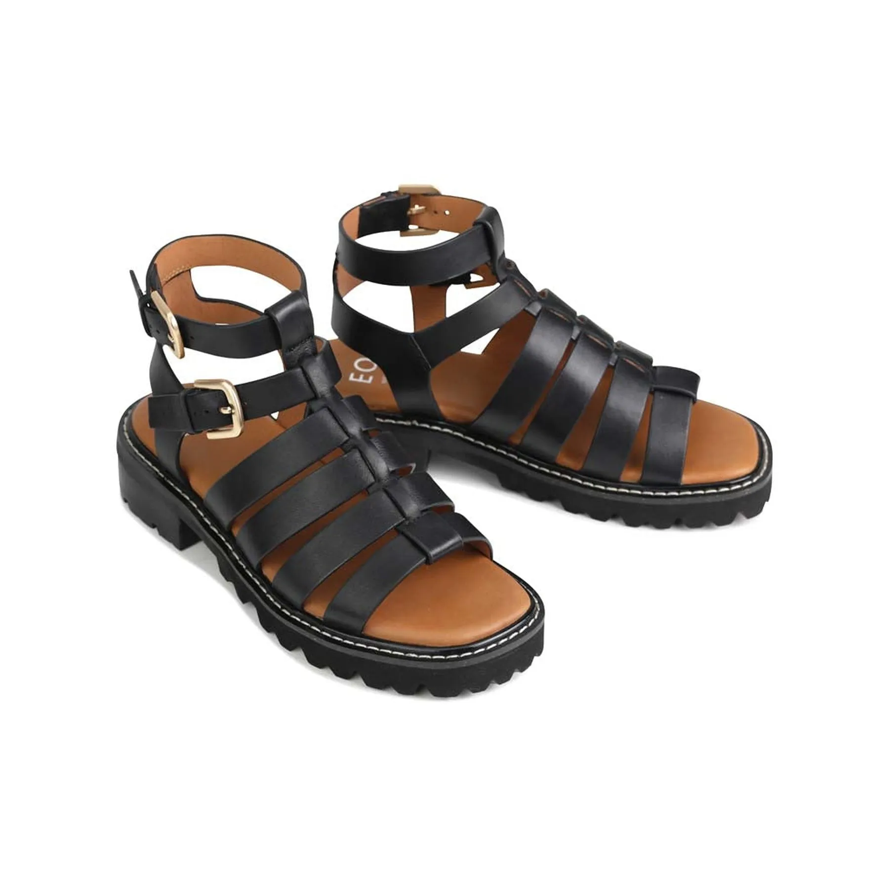 GIZELLE LEDER FISCHER SANDALEN