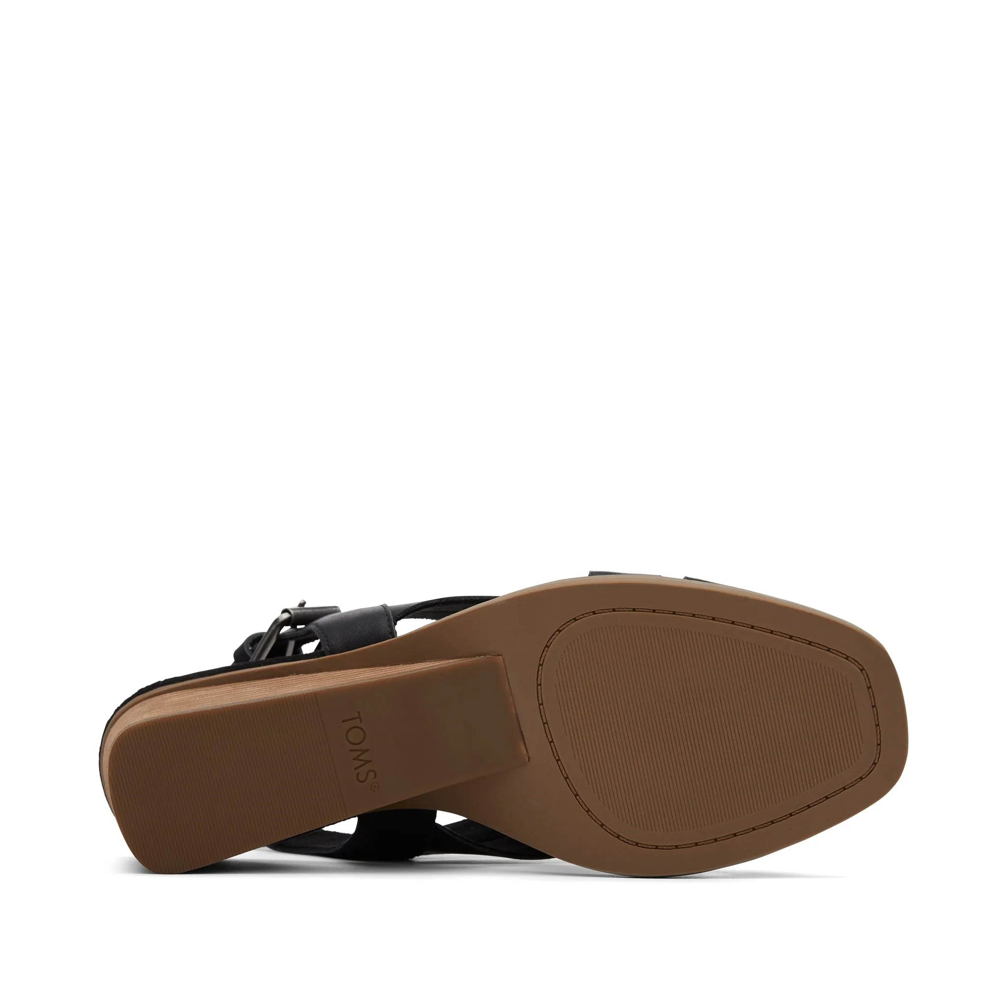 Gracie Keilabsatz-Sandalette aus schwarzem Leder