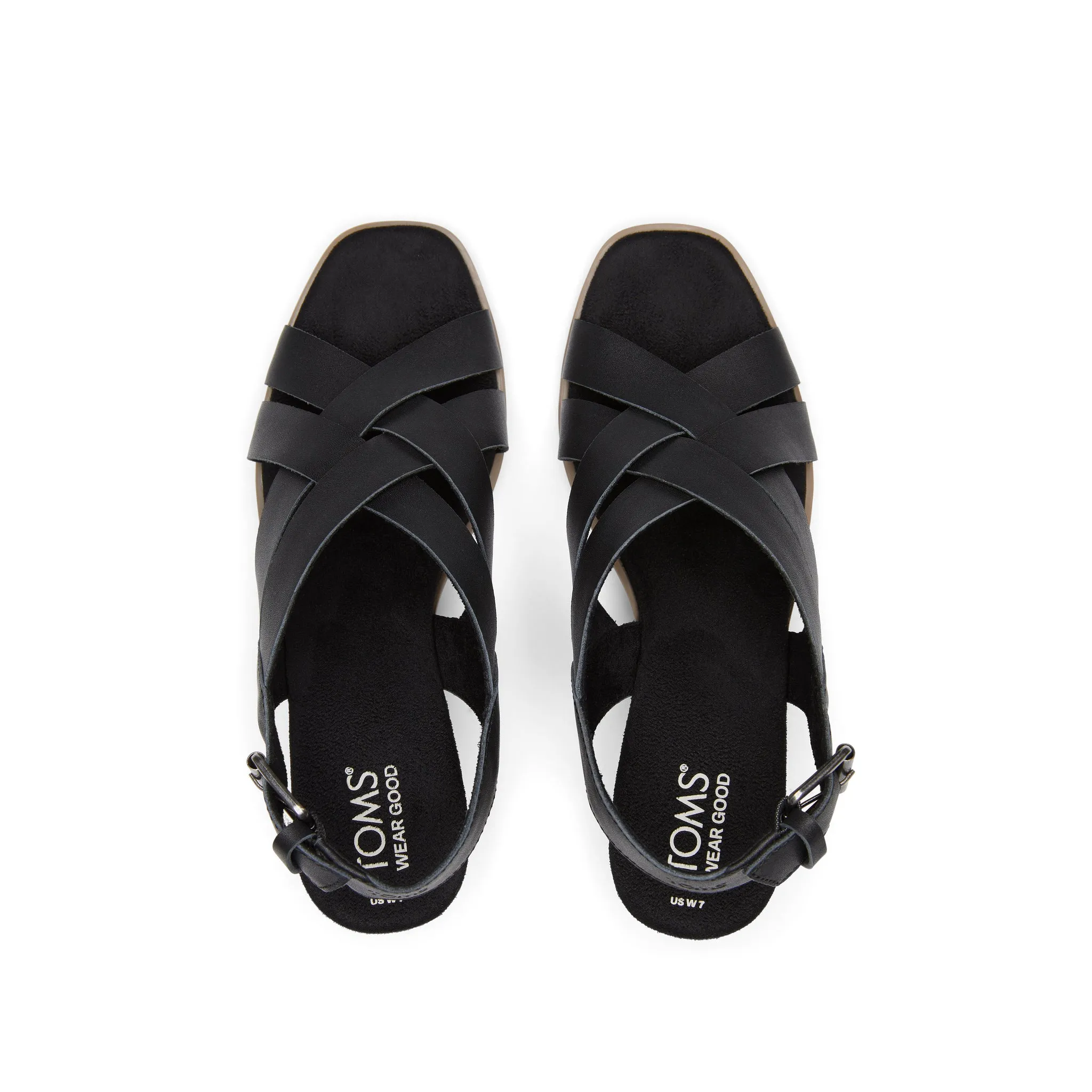Gracie Keilabsatz-Sandalette aus schwarzem Leder