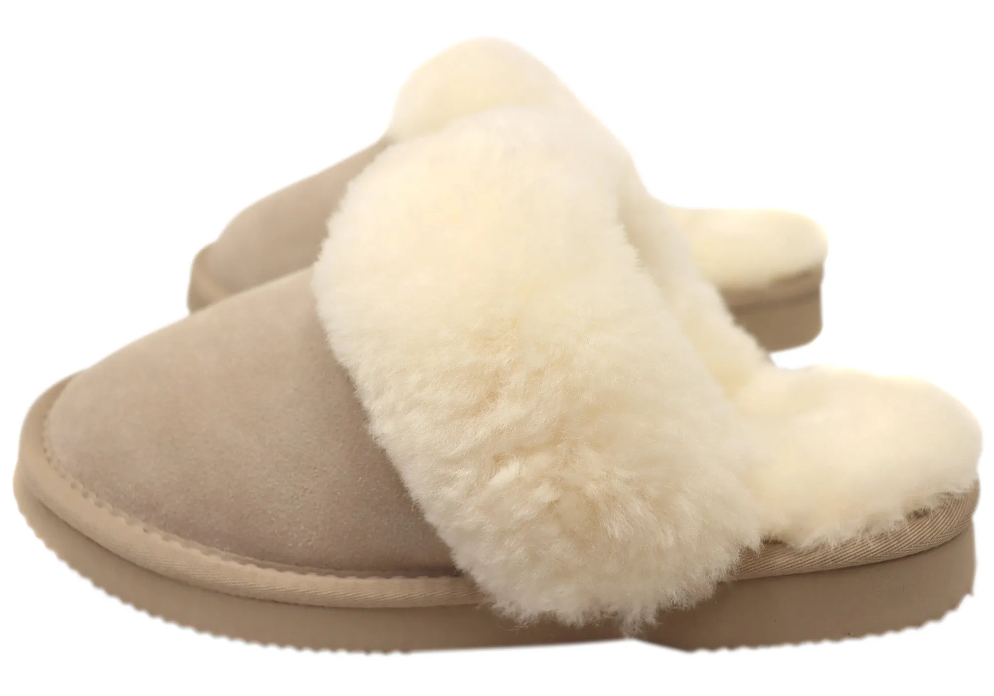 Grosby Denni Ugg Damen Bequeme Pantoffeln mit offener Ferse Grosby Schuhe