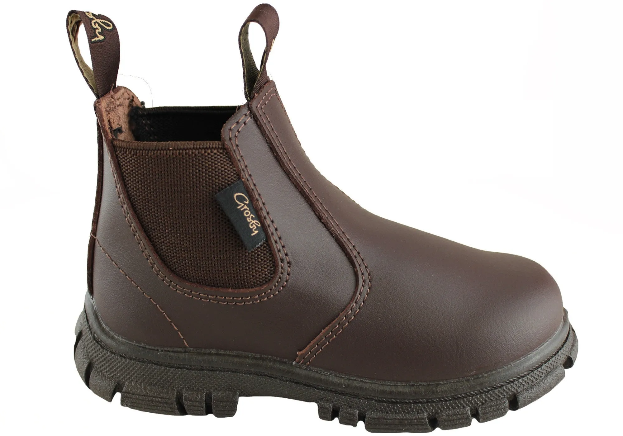 Grosby Ranch Baby Kleinkinder Kinder Leder Stiefel zum Reinziehen Grosby Schuhe