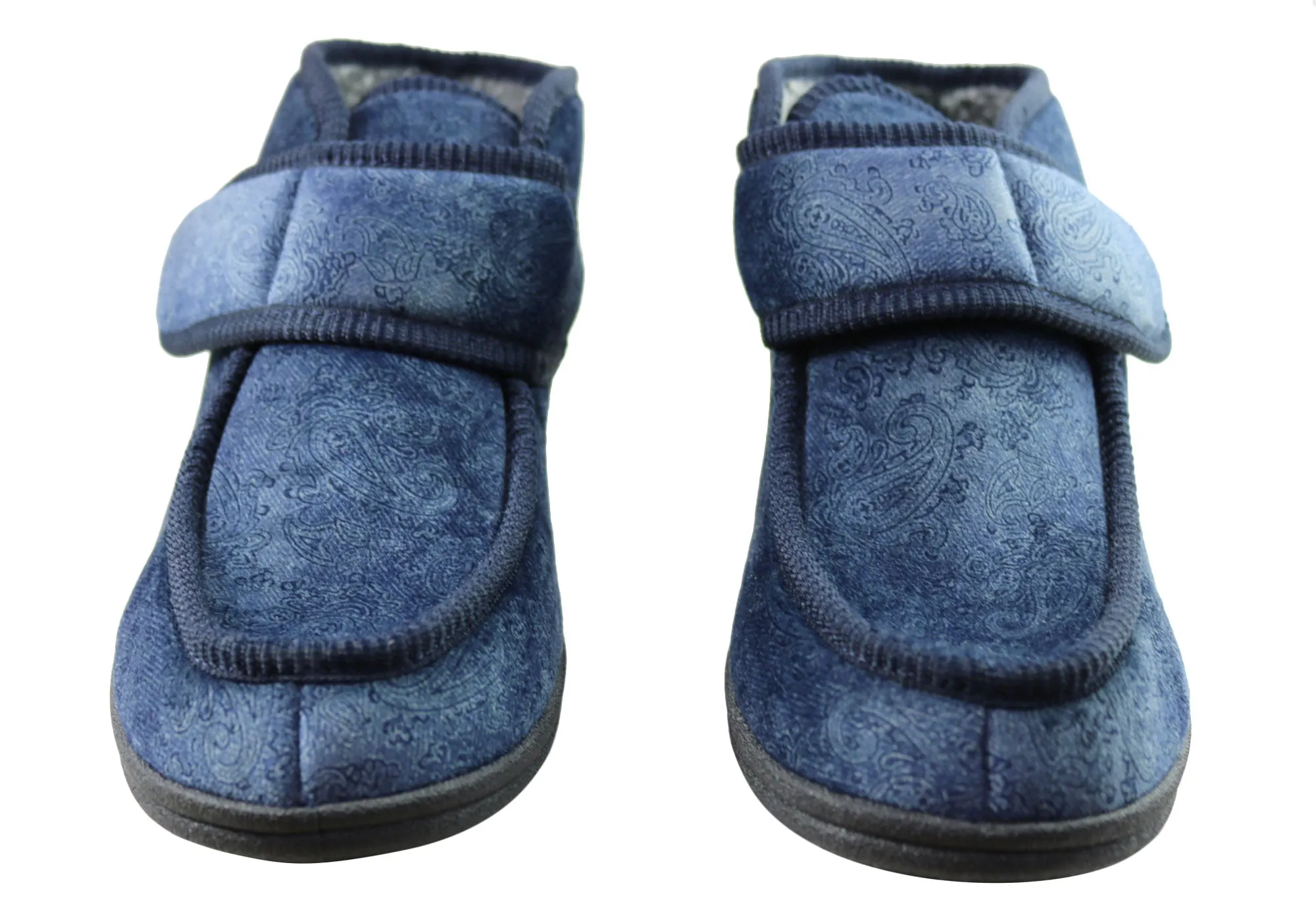 Homyped Herren Archie Komfort einstellbare Riemen Extra Extra Weite Hausschuhe Homyped Schuhe