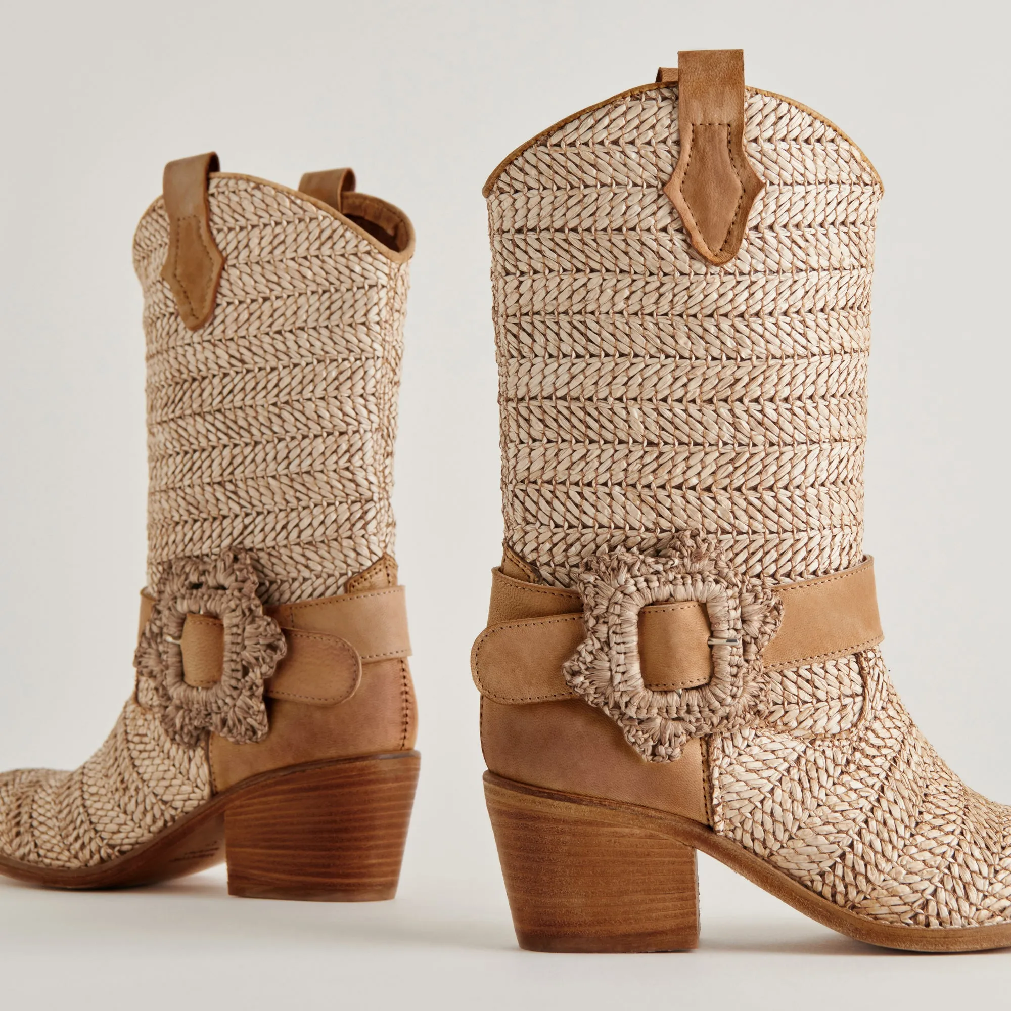 HOSS BOOTS BRAUN MULTI RAFFIA