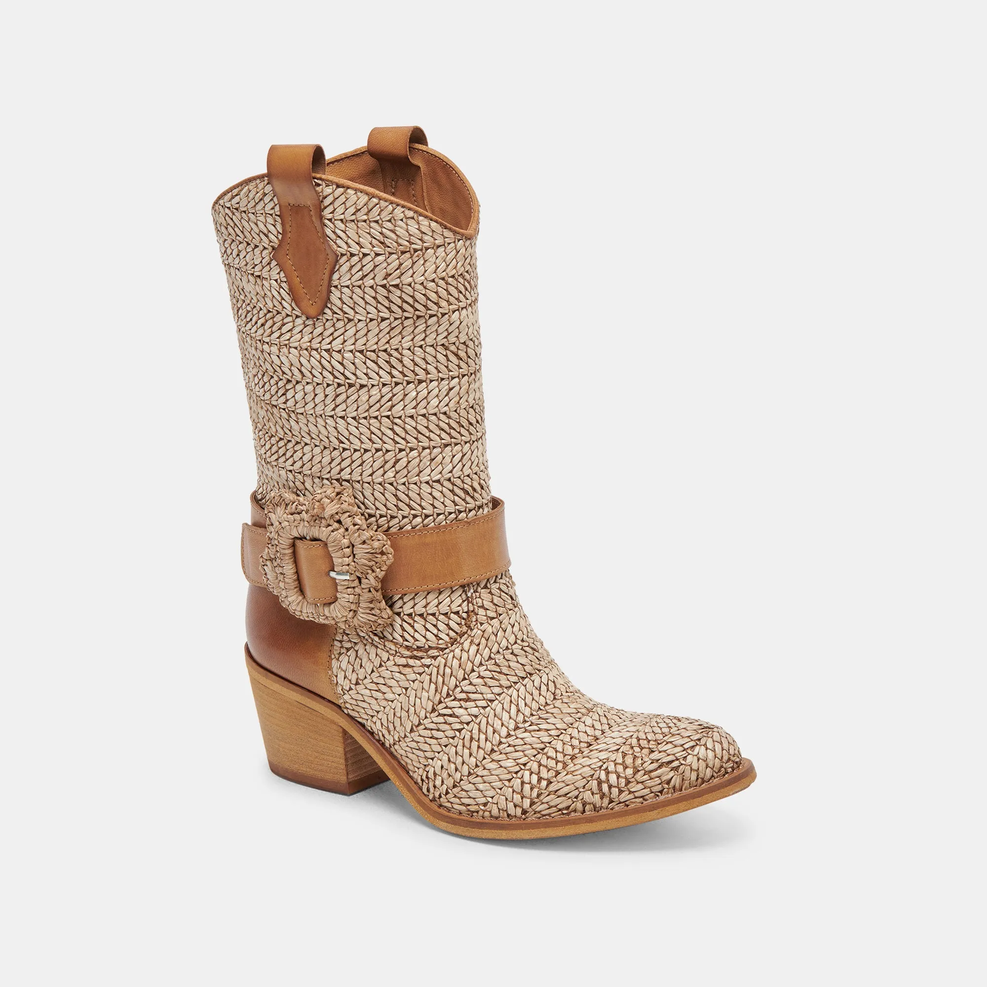HOSS BOOTS BRAUN MULTI RAFFIA