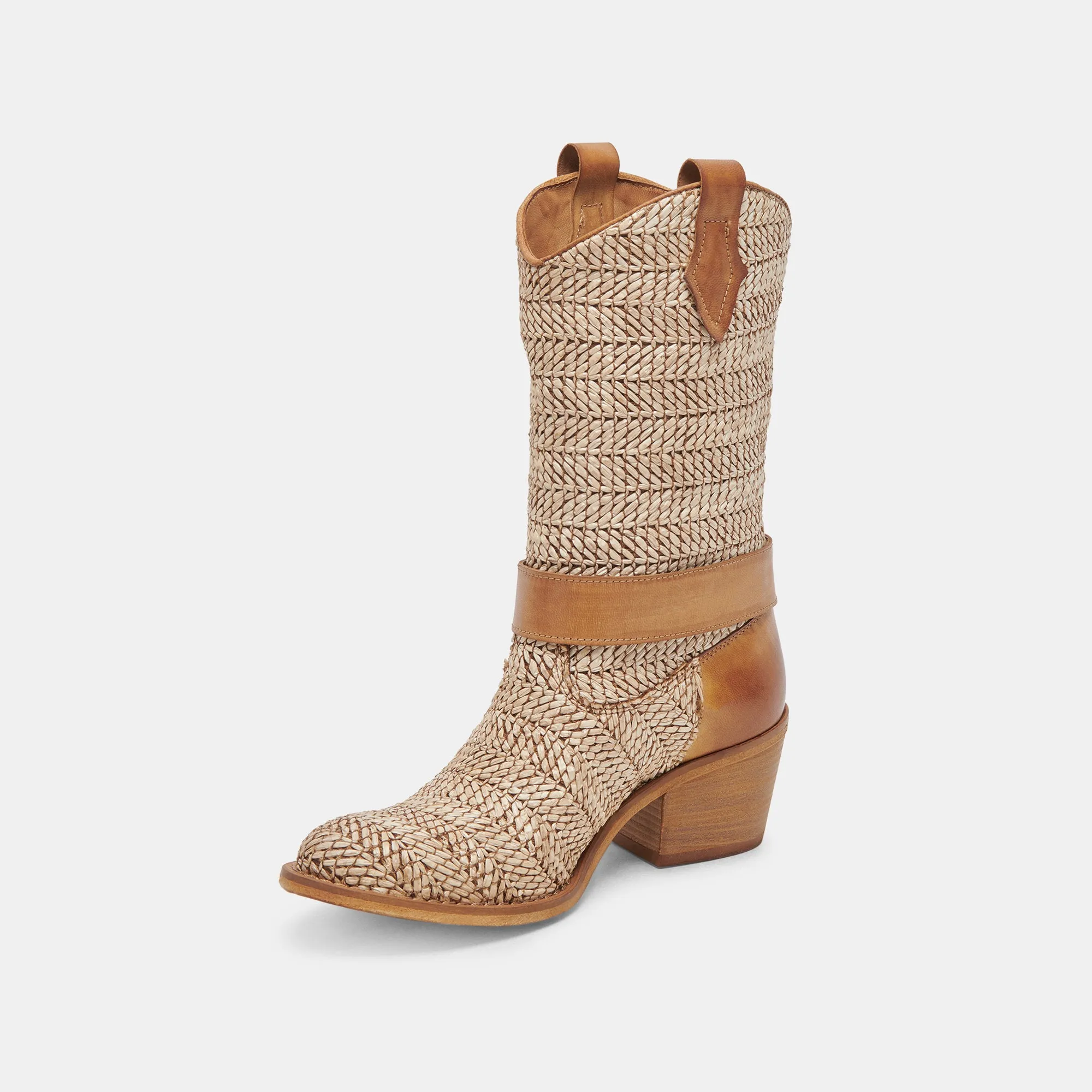 HOSS BOOTS BRAUN MULTI RAFFIA