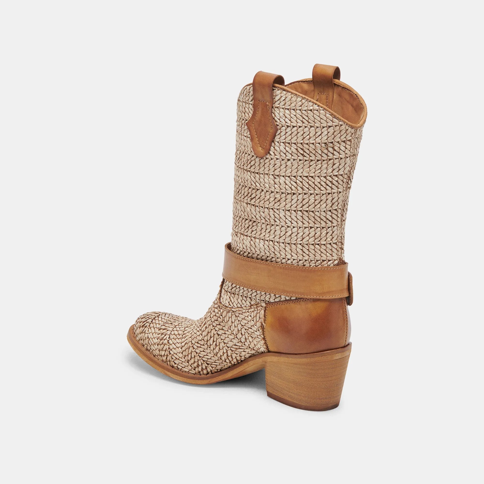 HOSS BOOTS BRAUN MULTI RAFFIA