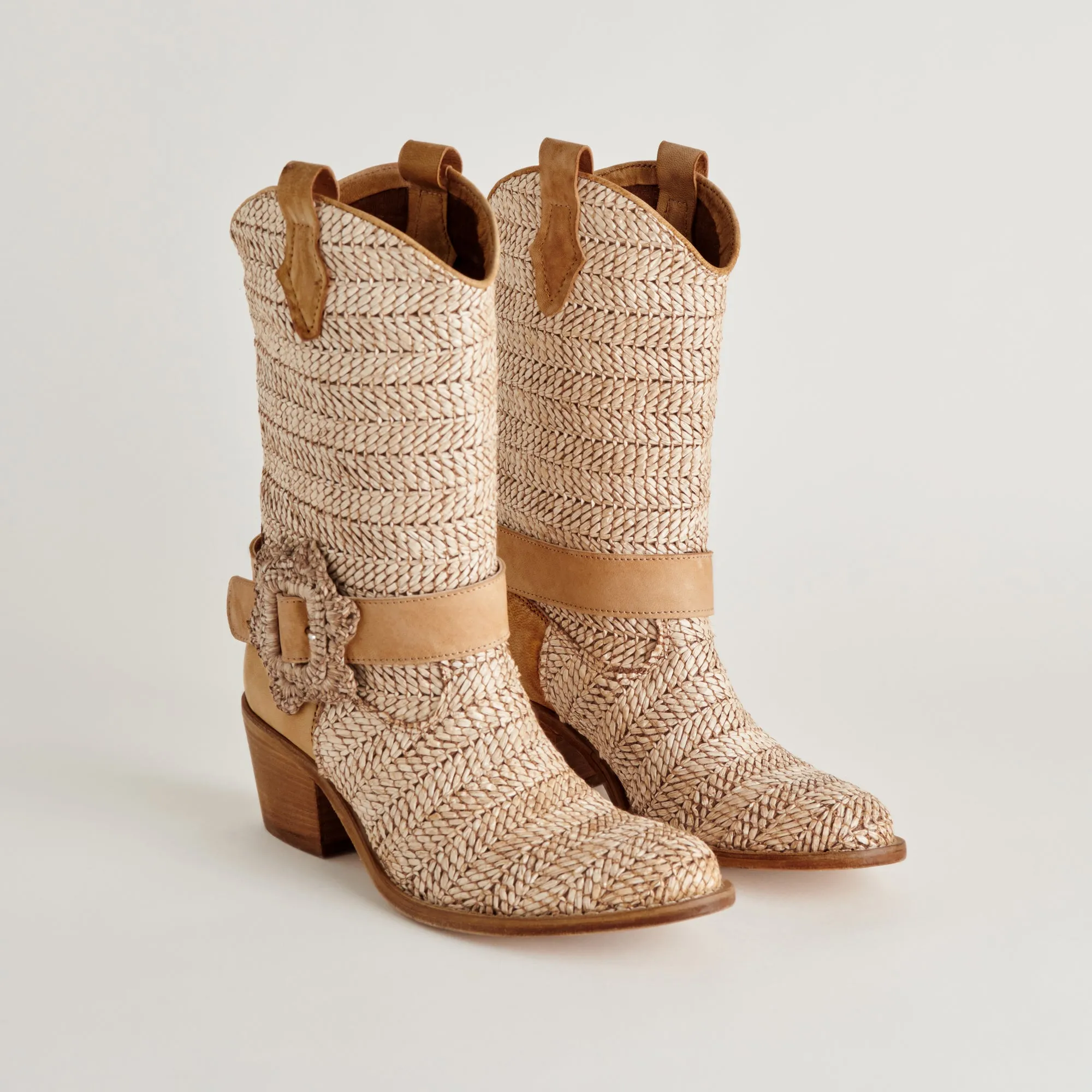 HOSS BOOTS BRAUN MULTI RAFFIA