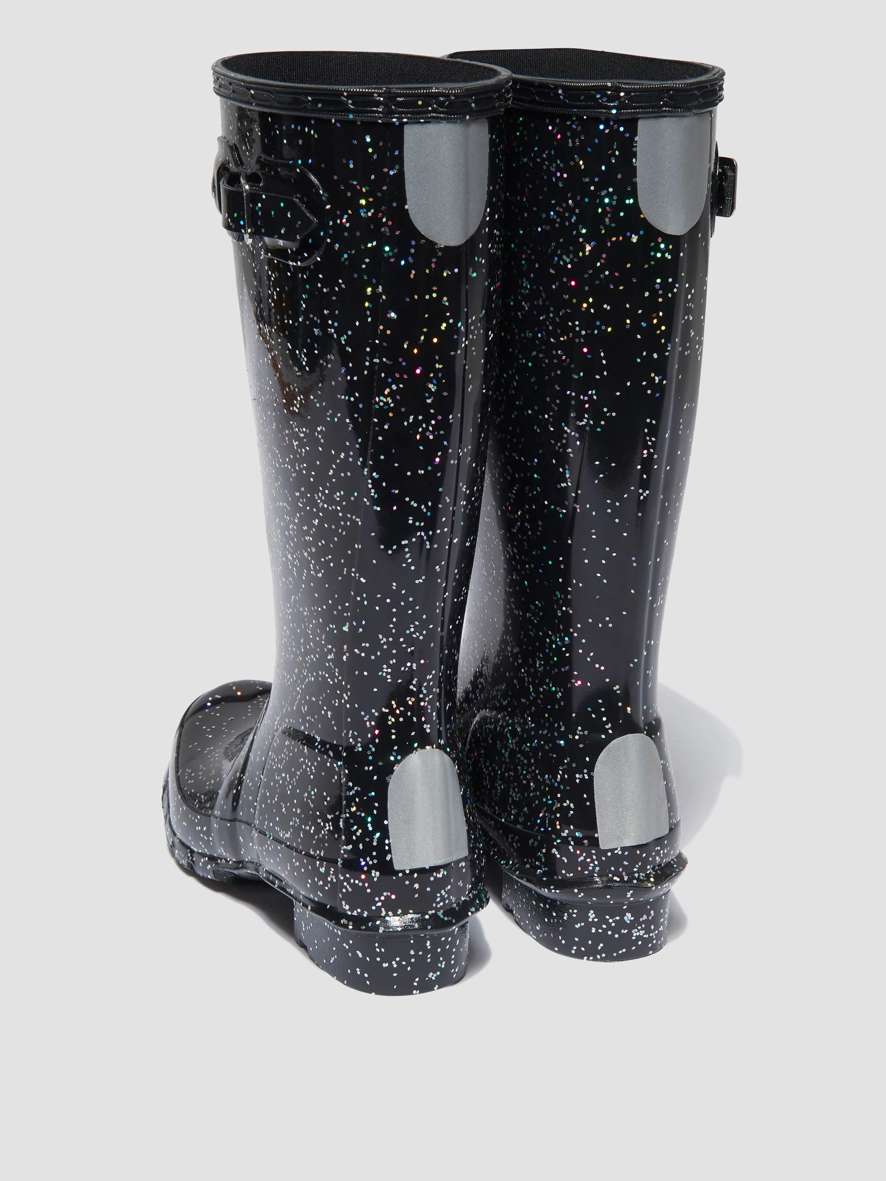 Hunter Kids Original Riesige Glitzer Gummistiefel in Schwarz