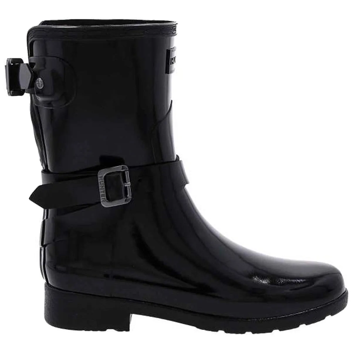 Hunter Verfeinerte Glanz-Gummistiefel Verstellbare Damen-Kurzstiefel