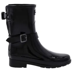 Hunter Verfeinerte Glanz-Gummistiefel Verstellbare Damen-Kurzstiefel