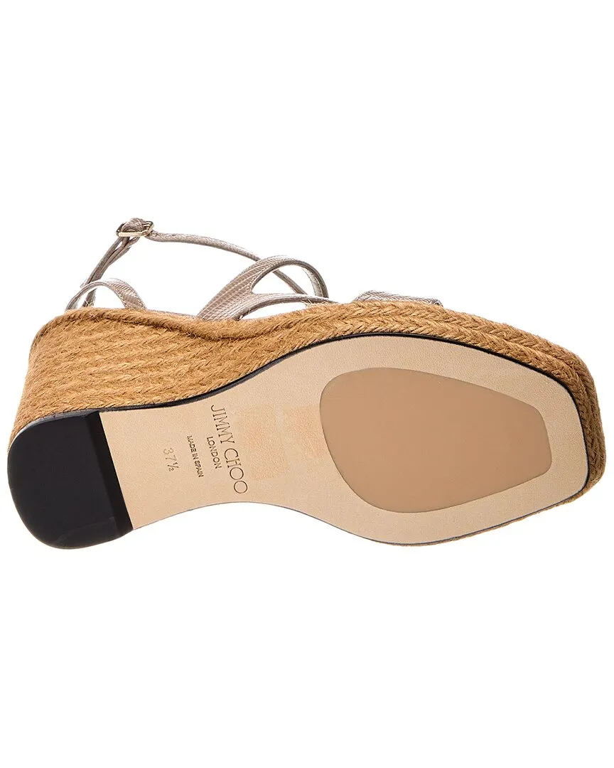 Jimmy Choo Ayla 110 Keilabsatz-Sandalen mit Echsenprägung