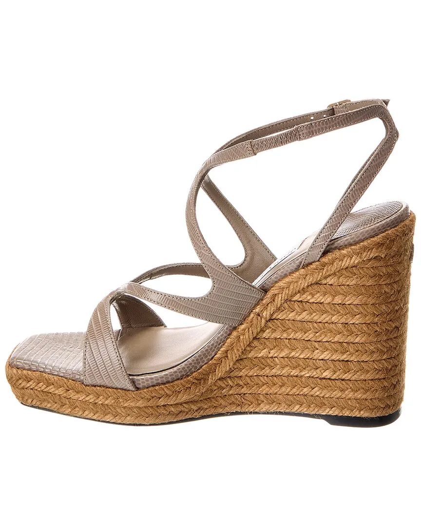 Jimmy Choo Ayla 110 Keilabsatz-Sandalen mit Echsenprägung