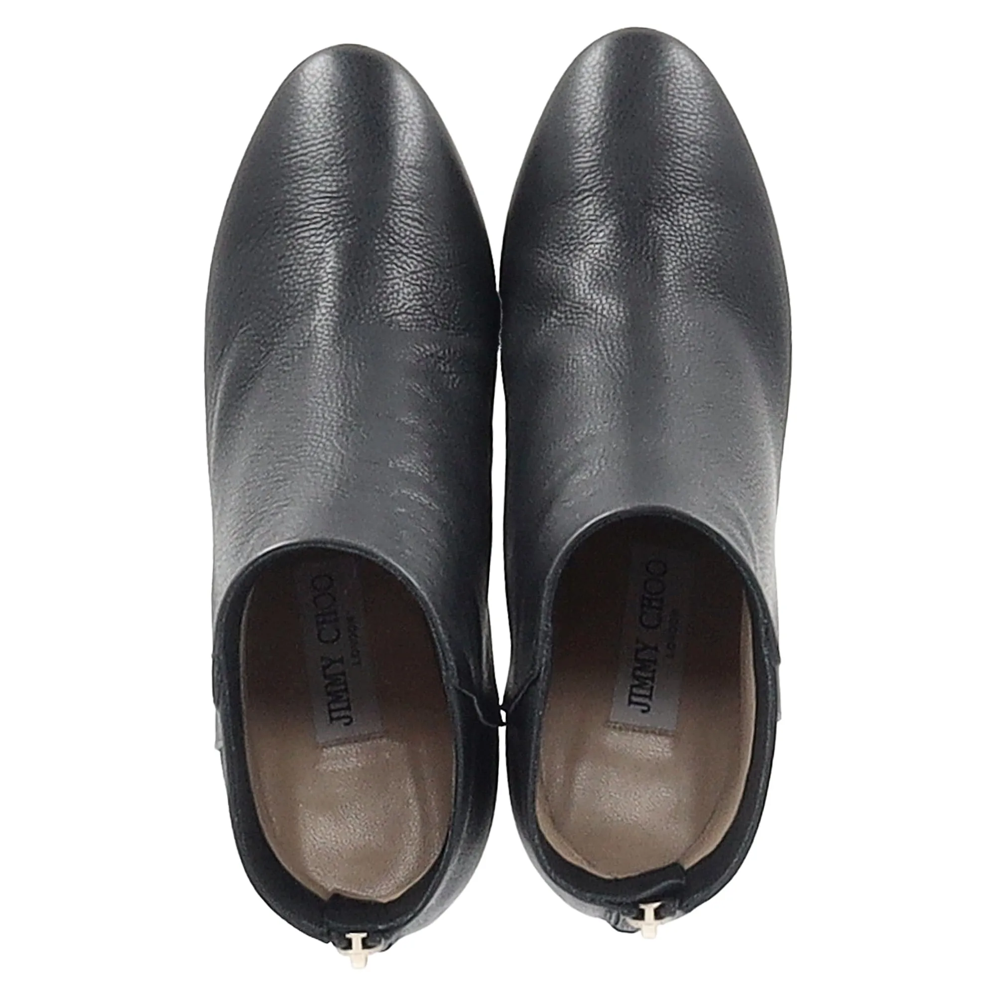 Jimmy Choo Duke 85 Leder Knöchelstiefel in Schwarz Leder Schuhe_Jimmy-Choo