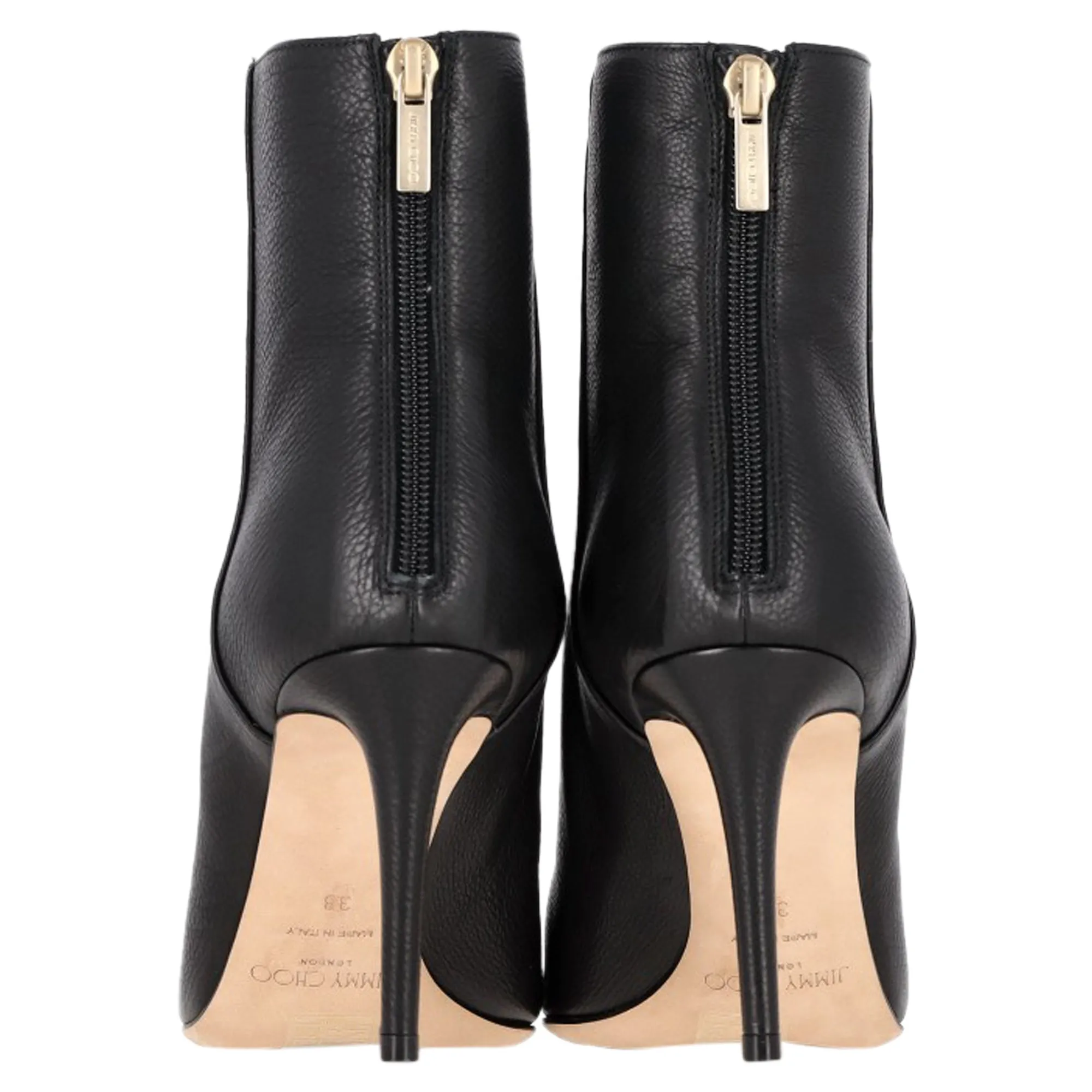 Jimmy Choo Duke 85 Leder Knöchelstiefel in Schwarz Leder Schuhe_Jimmy-Choo