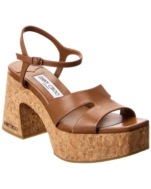 Jimmy Choo Esha 95 Plateau-Sandalen aus Leder_Jimmy-Choo