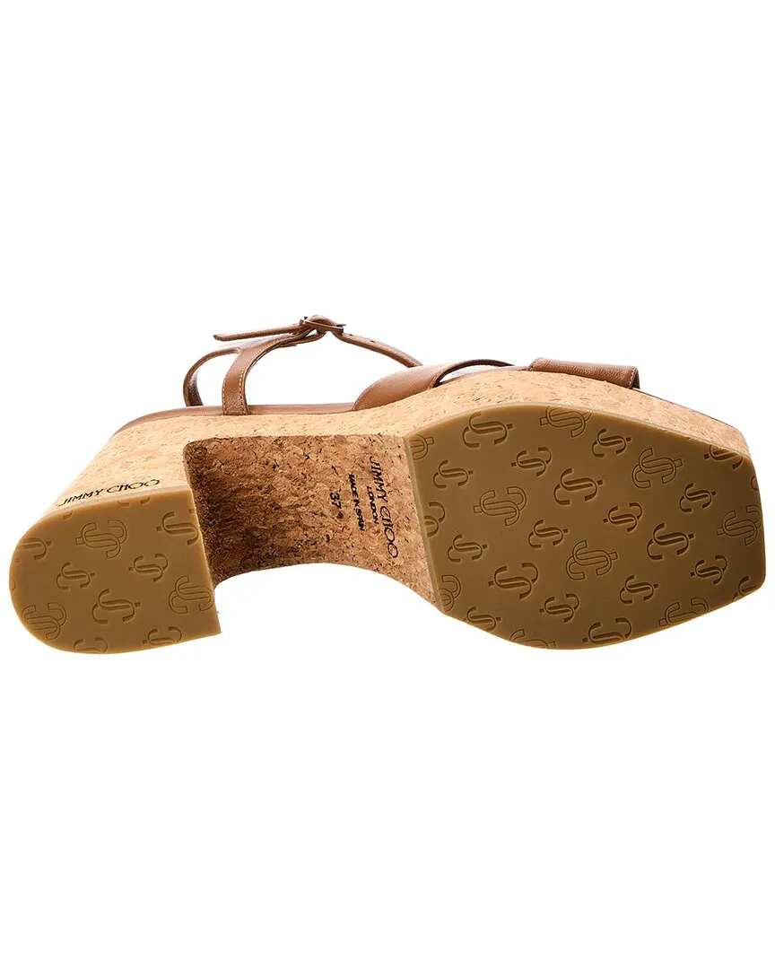 Jimmy Choo Esha 95 Plateau-Sandalen aus Leder_Jimmy-Choo
