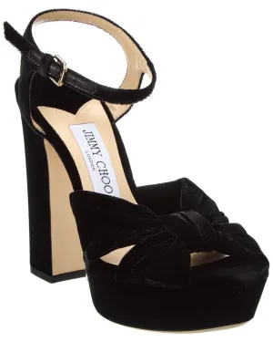 Jimmy Choo Heloise 120 Velvet Plateau-Sandalen_Jimmy-Choo