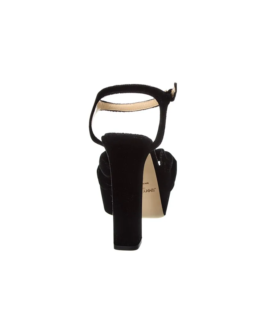 Jimmy Choo Heloise 120 Velvet Plateau-Sandalen_Jimmy-Choo