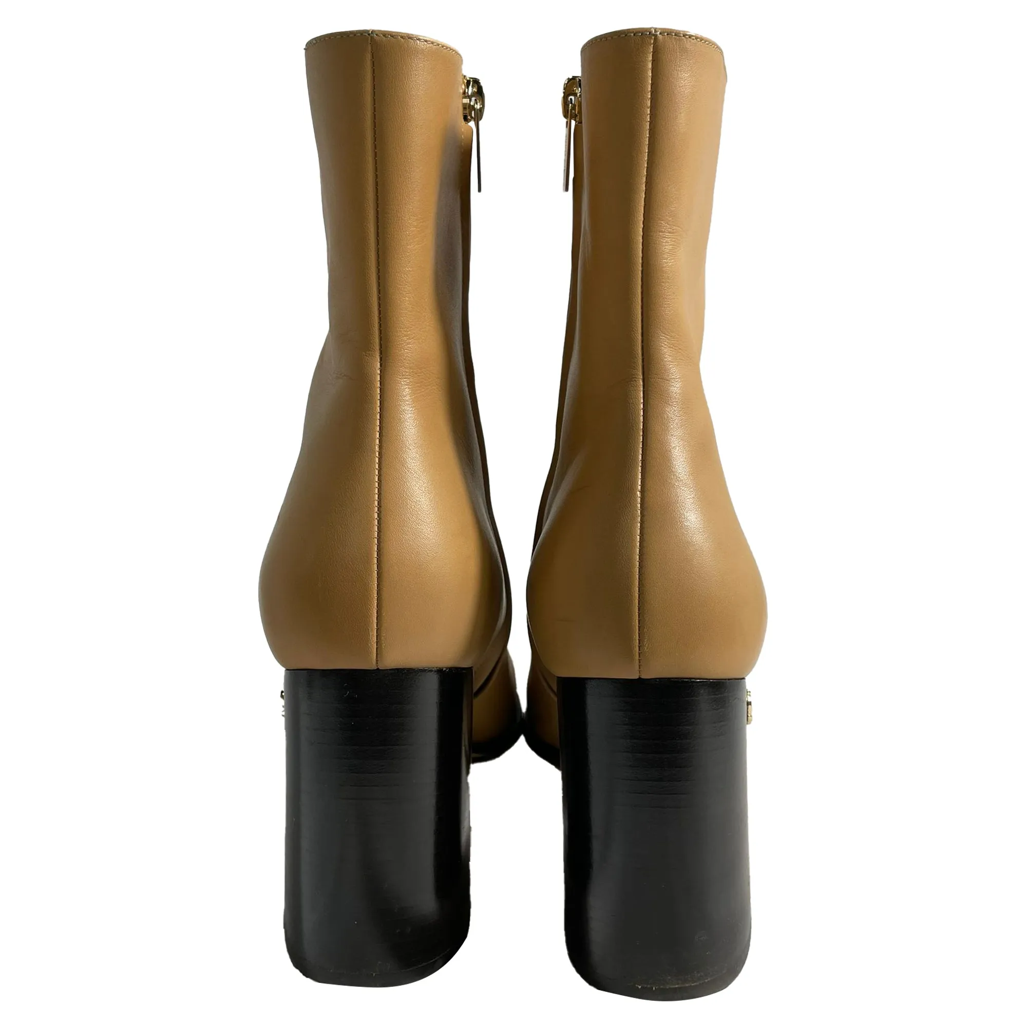 Jimmy Choo Logo Reißverschluss-Stiefeletten in Braunem Kalbsleder Schuhe_Jimmy-Choo