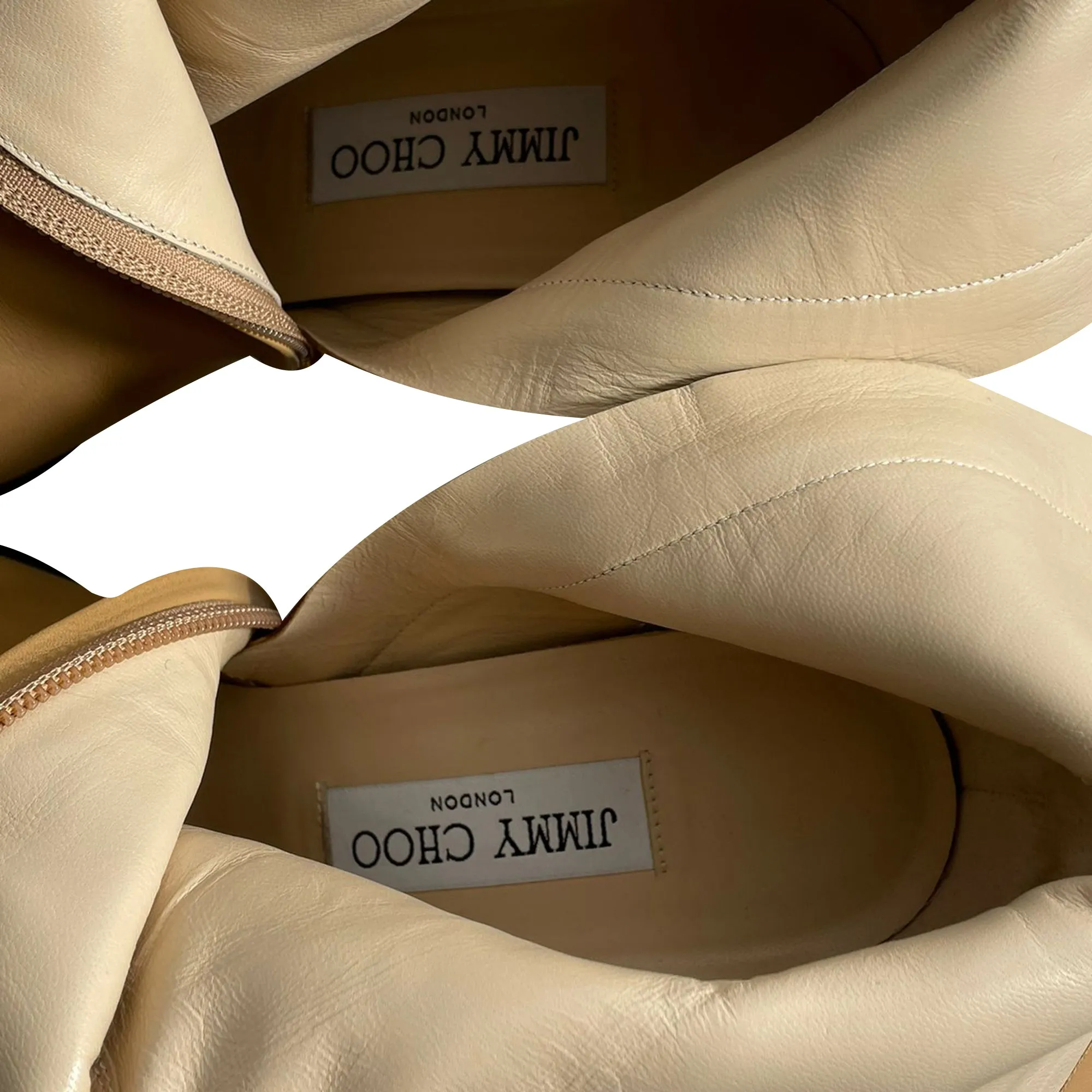 Jimmy Choo Logo Reißverschluss-Stiefeletten in Braunem Kalbsleder Schuhe_Jimmy-Choo