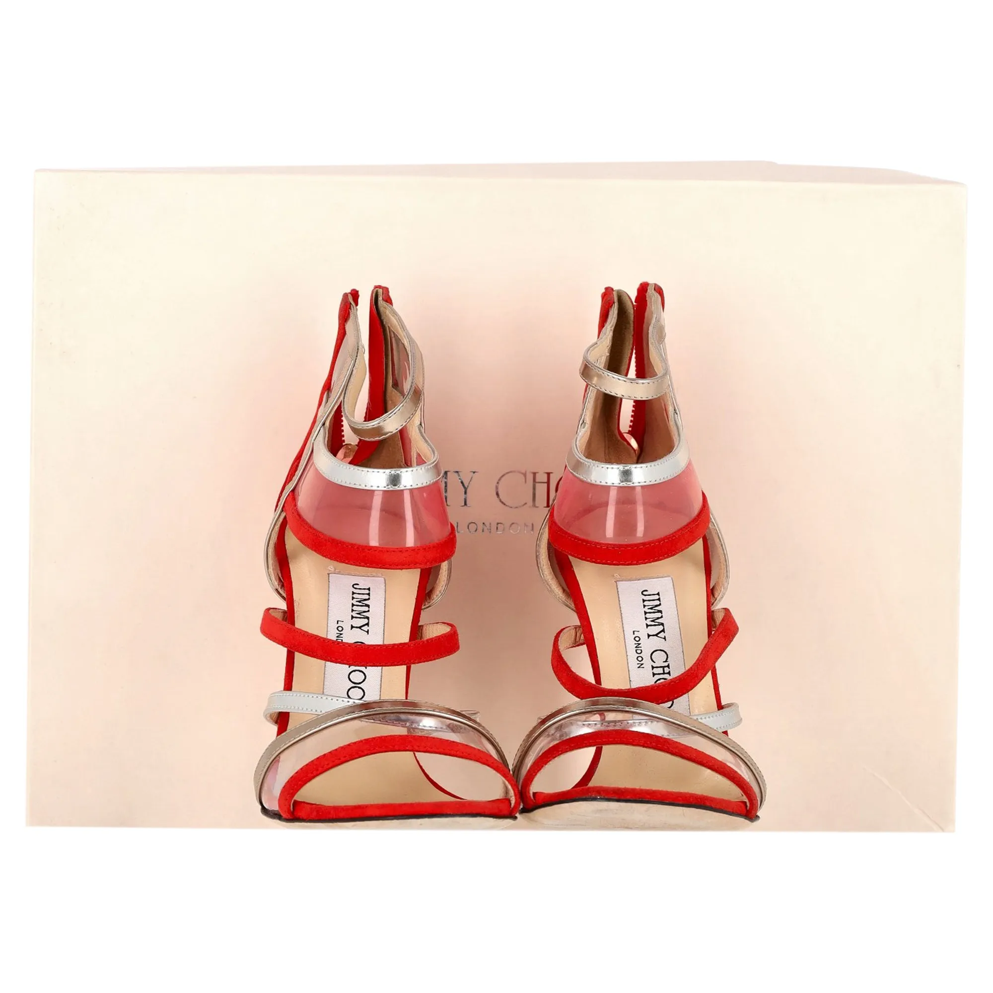 Jimmy Choo Maitai Sandalen in Rotem Wildleder