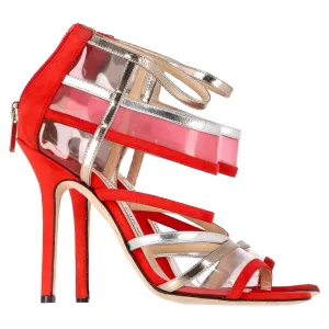 Jimmy Choo Maitai Sandalen in Rotem Wildleder