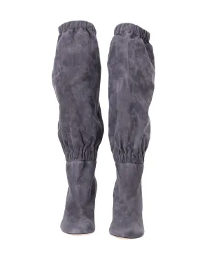 Jimmy Choo Maxyn 85 Stiefel in Grauem Wildleder Schuhe_Jimmy-Choo