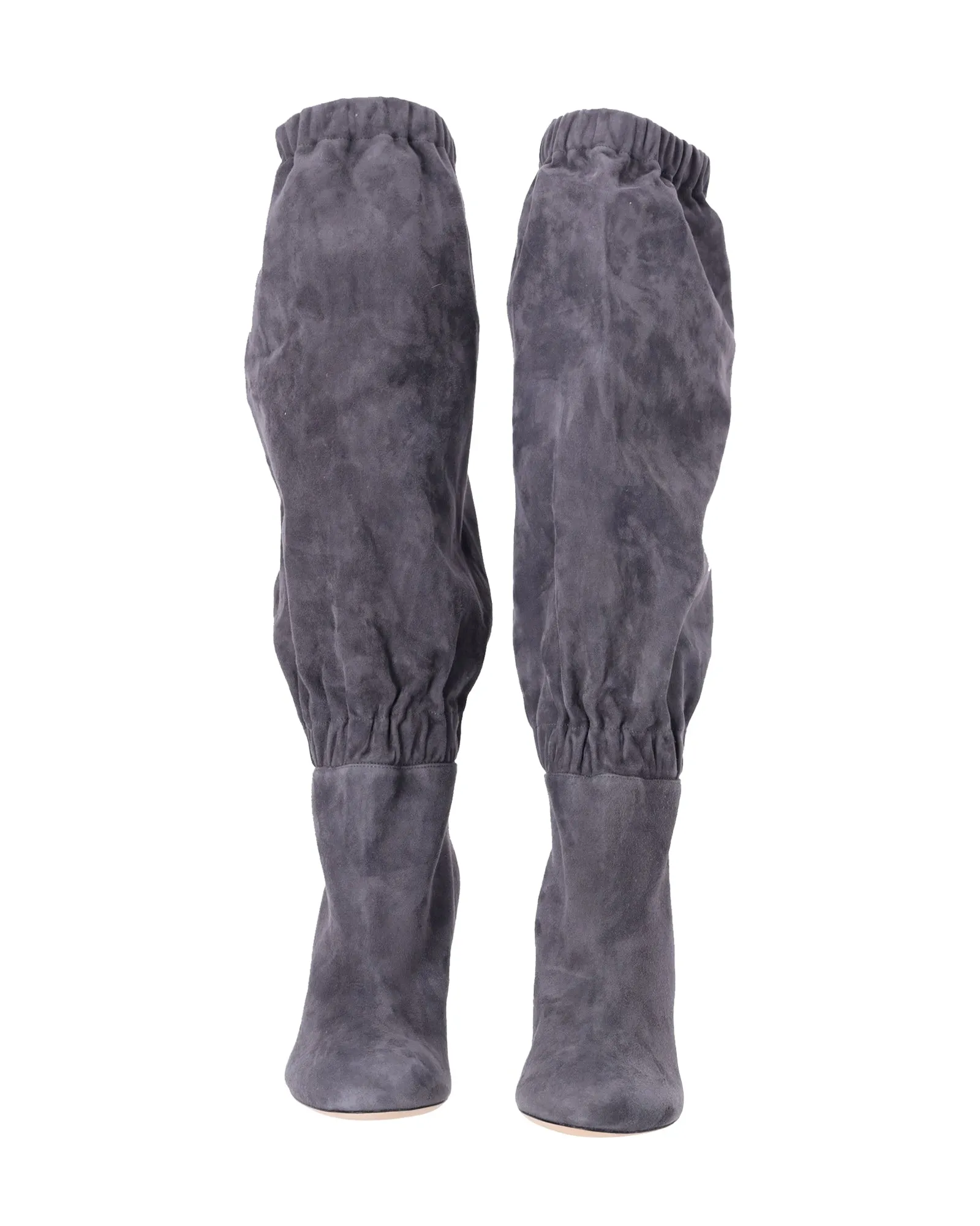 Jimmy Choo Maxyn 85 Stiefel in Grauem Wildleder Schuhe_Jimmy-Choo