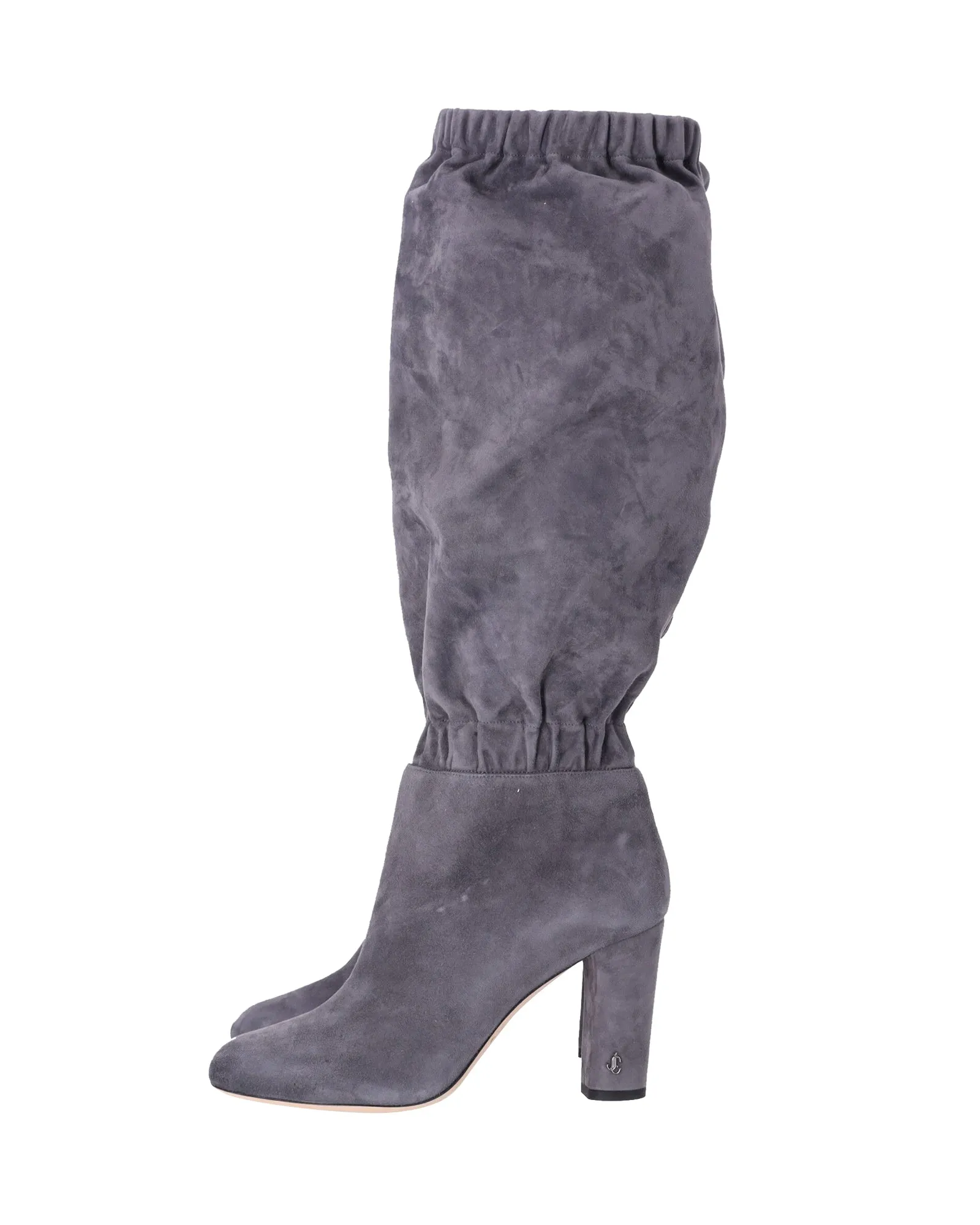 Jimmy Choo Maxyn 85 Stiefel in Grauem Wildleder Schuhe_Jimmy-Choo