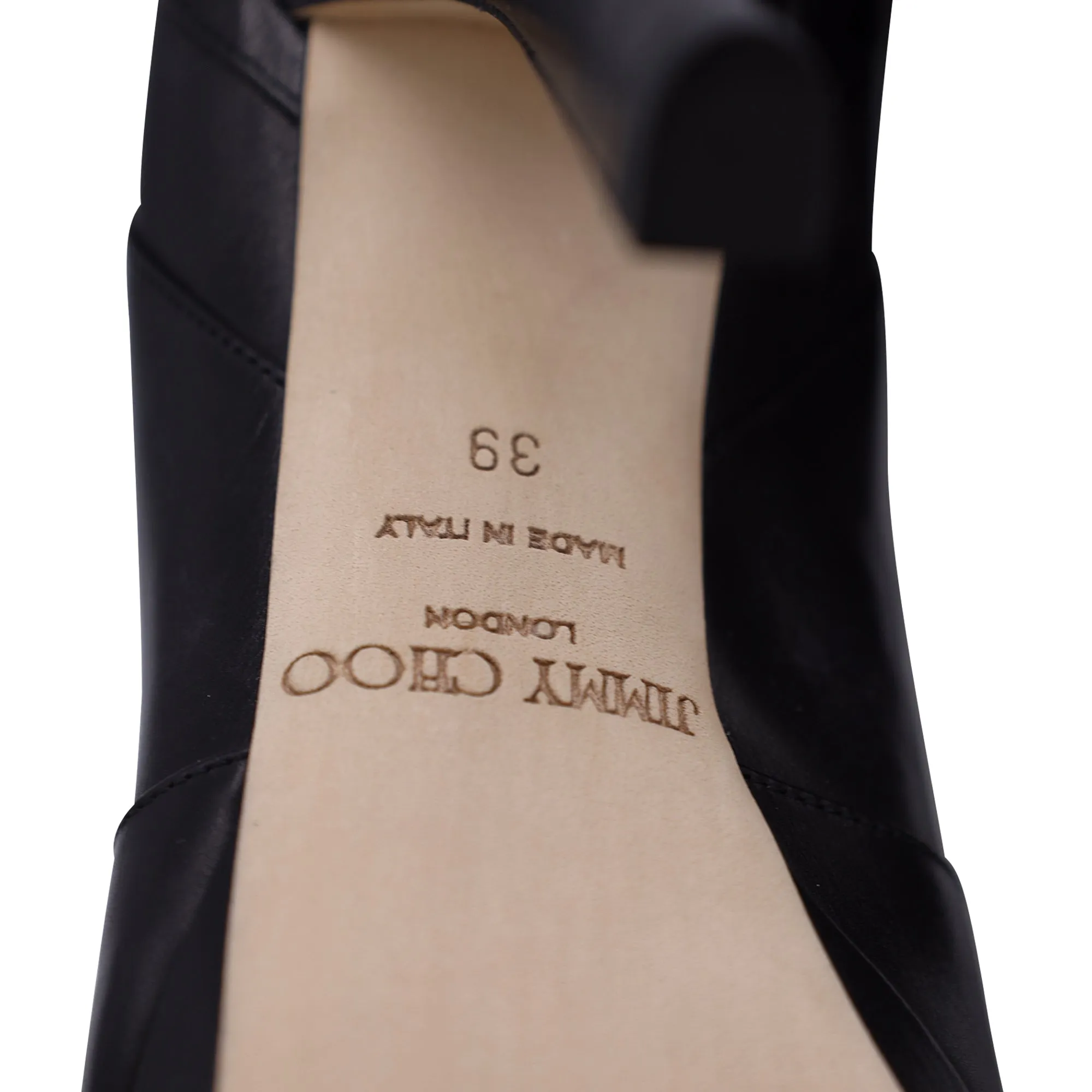 Jimmy Choo Plateaustiefel in schwarzem Leder Schuhe_Jimmy-Choo