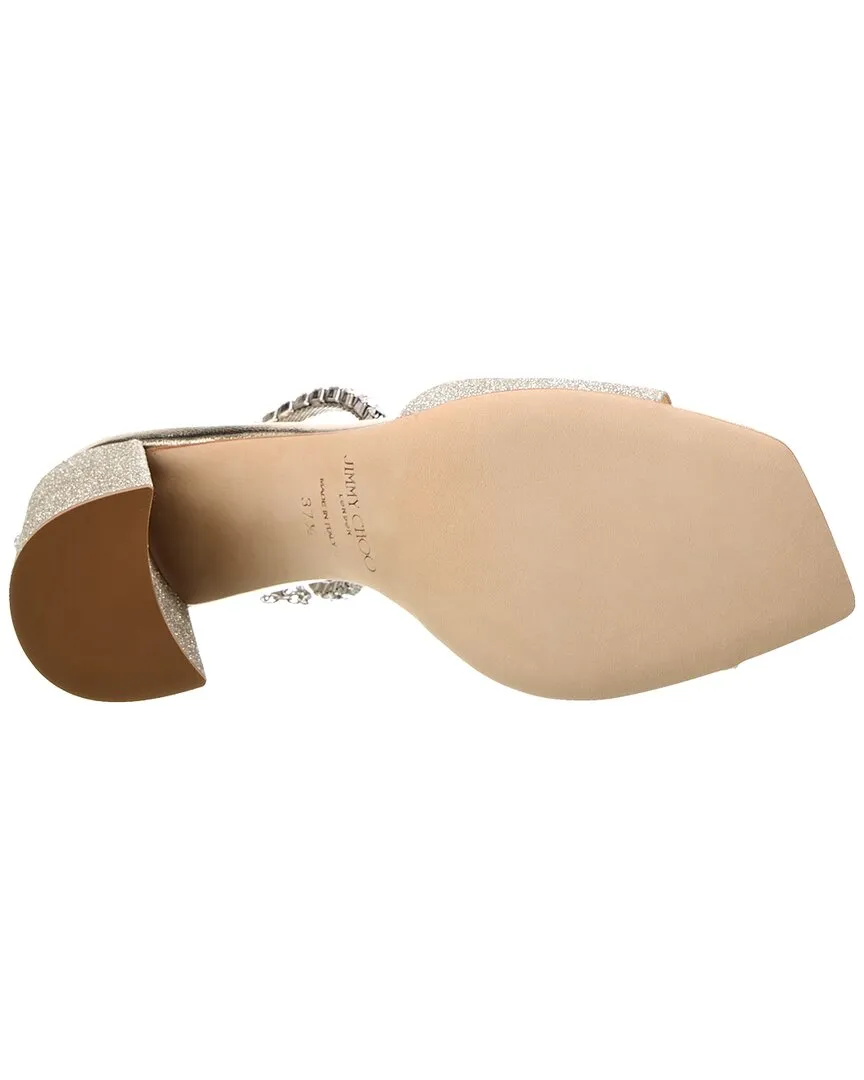 Jimmy Choo Saeda Block Absatz 85 Glitzer Sandalen