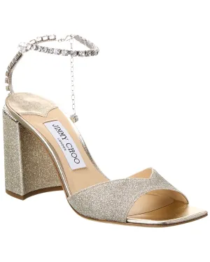 Jimmy Choo Saeda Block Absatz 85 Glitzer Sandalen