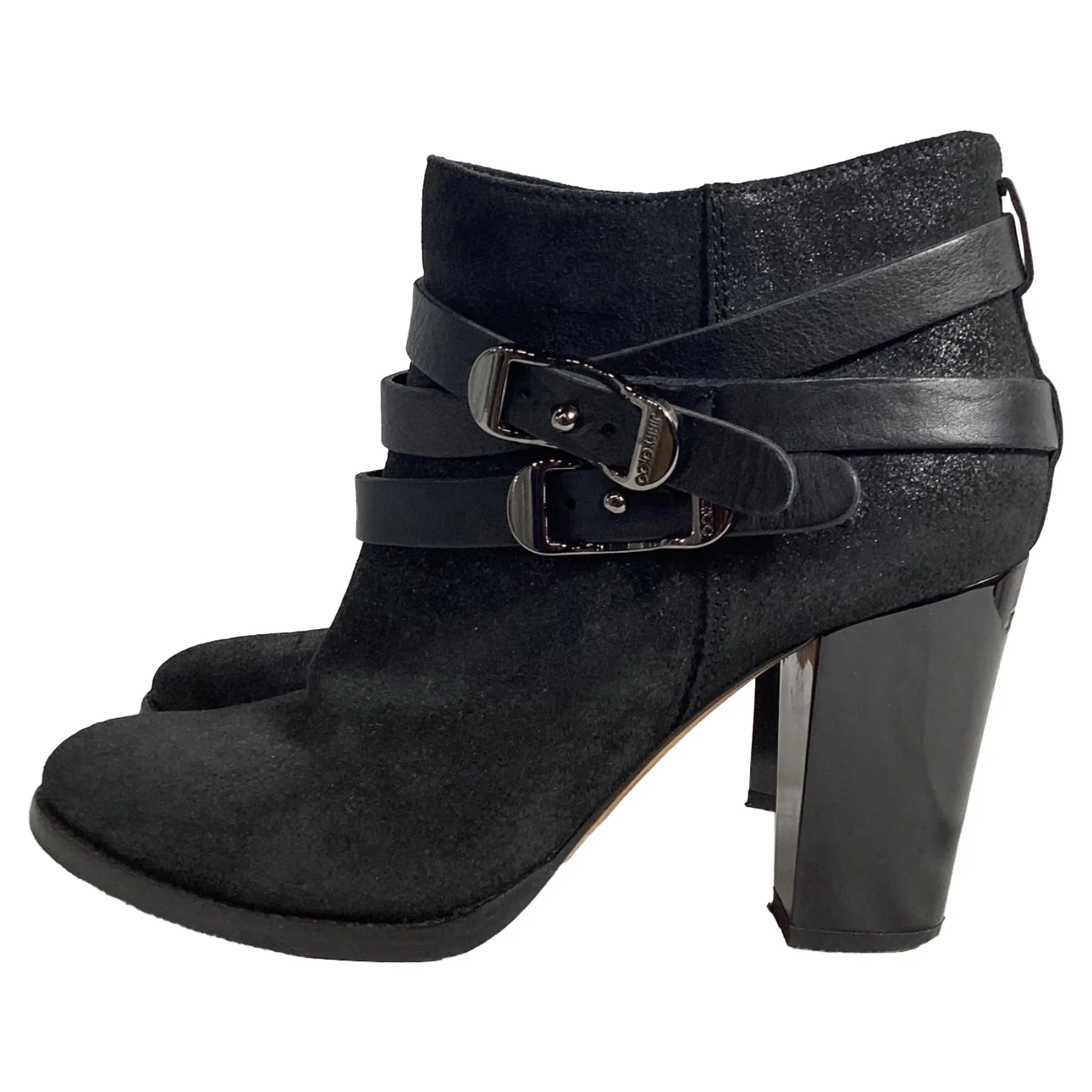 Jimmy Choo Riemchen-Stiefeletten in Schwarz Wildleder Schuhe_Jimmy-Choo