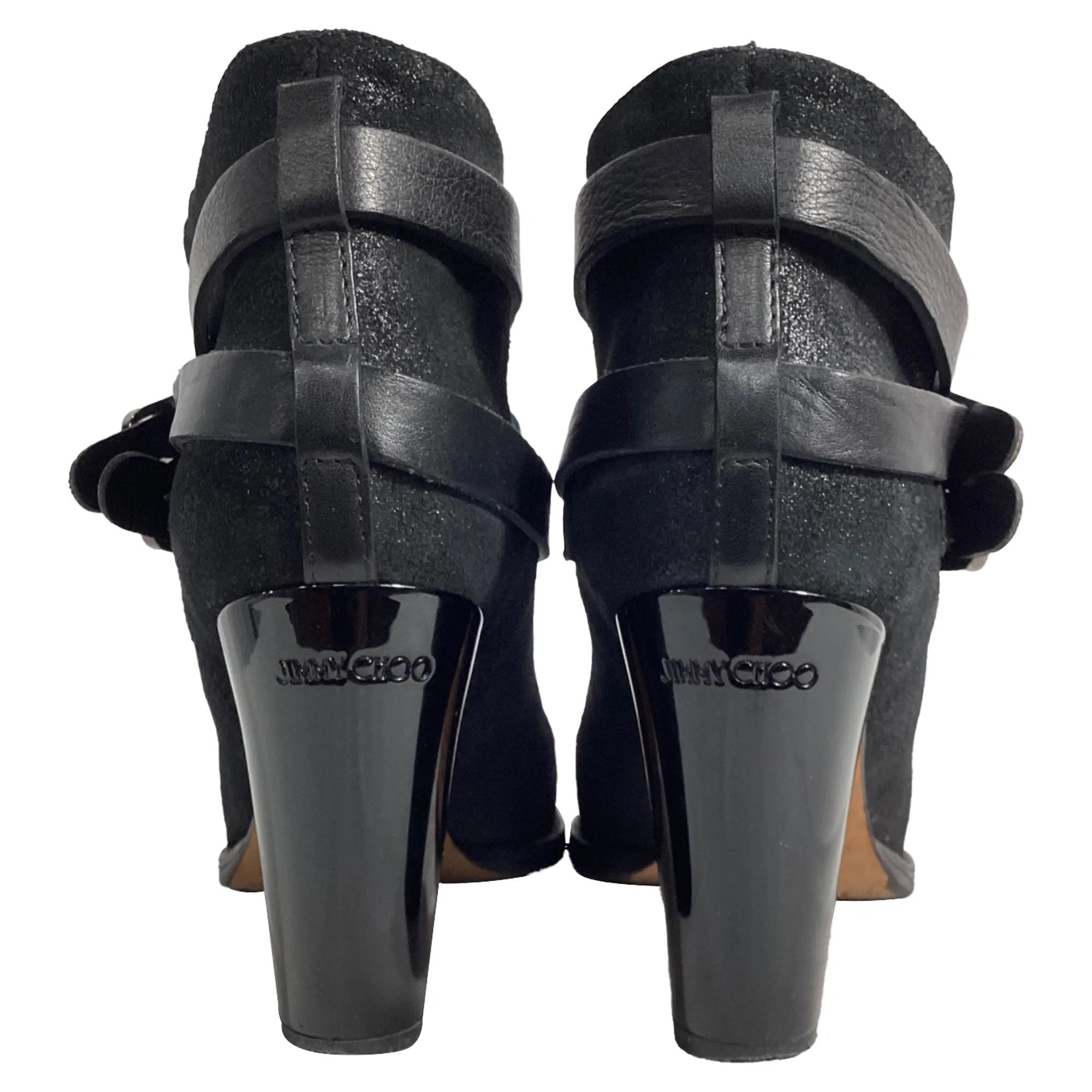 Jimmy Choo Riemchen-Stiefeletten in Schwarz Wildleder Schuhe_Jimmy-Choo