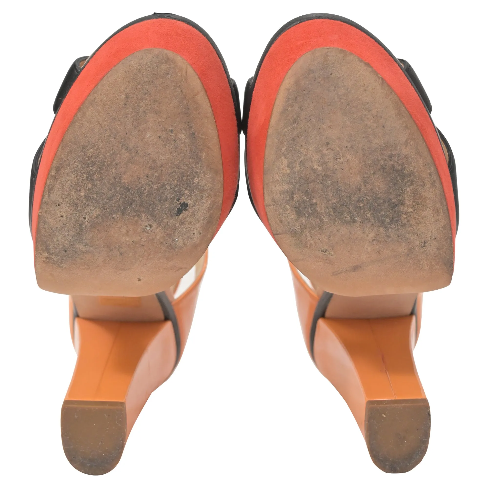 Jimmy Choo Tiber Tricolor High-Heeled Sandals in Orange Lackleder Schuhe_Jimmy-Choo