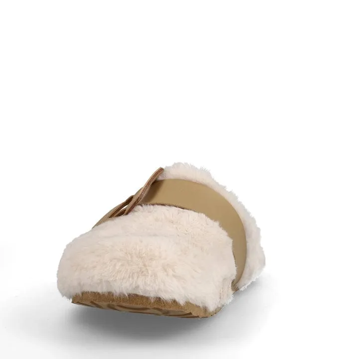 Joelina Damen Vegane Shearling Hausschuhe | Weiß