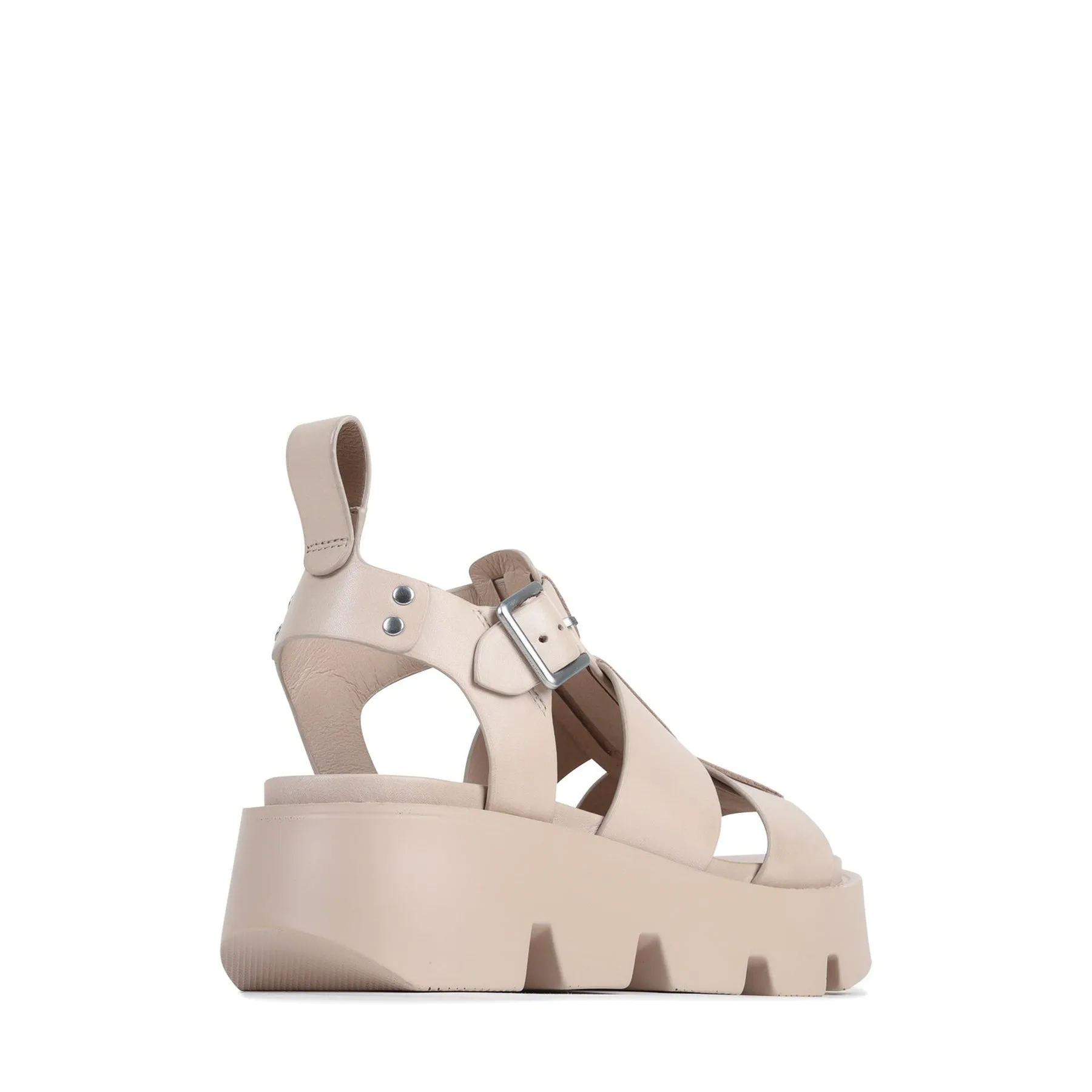 KAILAN LEDER PLATTFORM SANDALEN