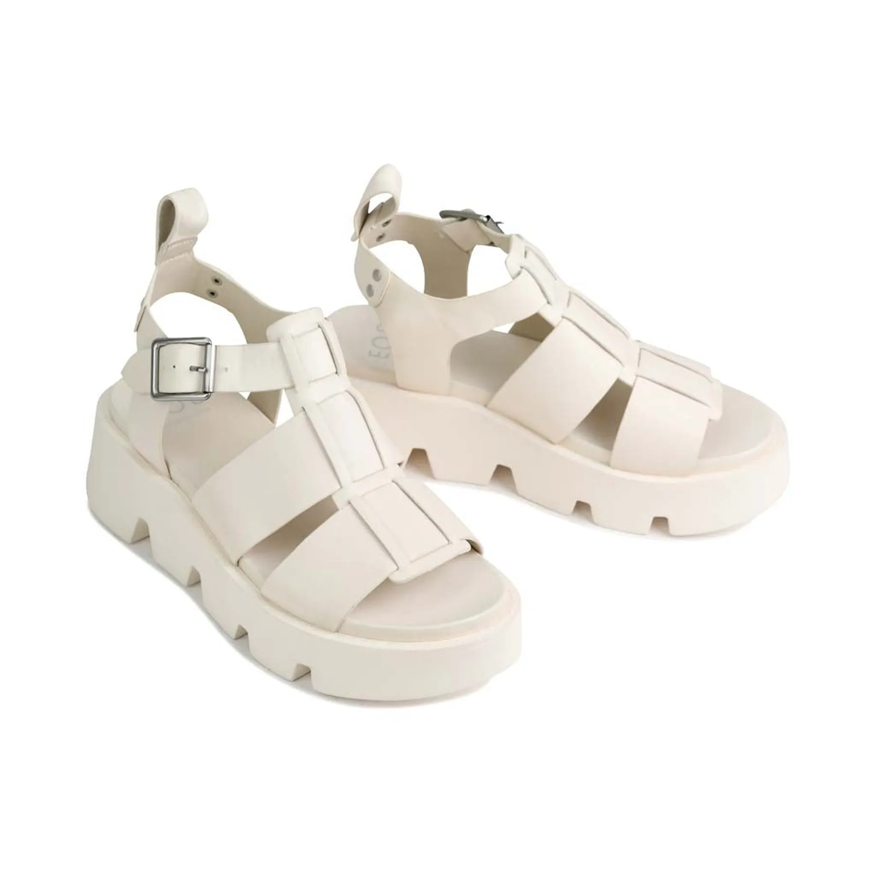 KAILAN LEDER PLATTFORM SANDALEN