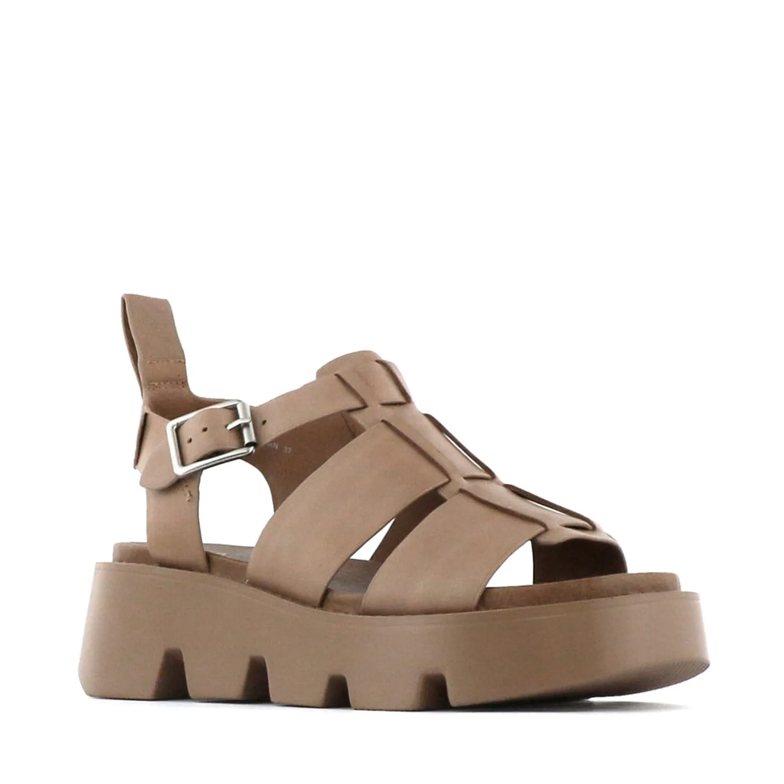 KAILAN LEDER PLATTFORM SANDALEN