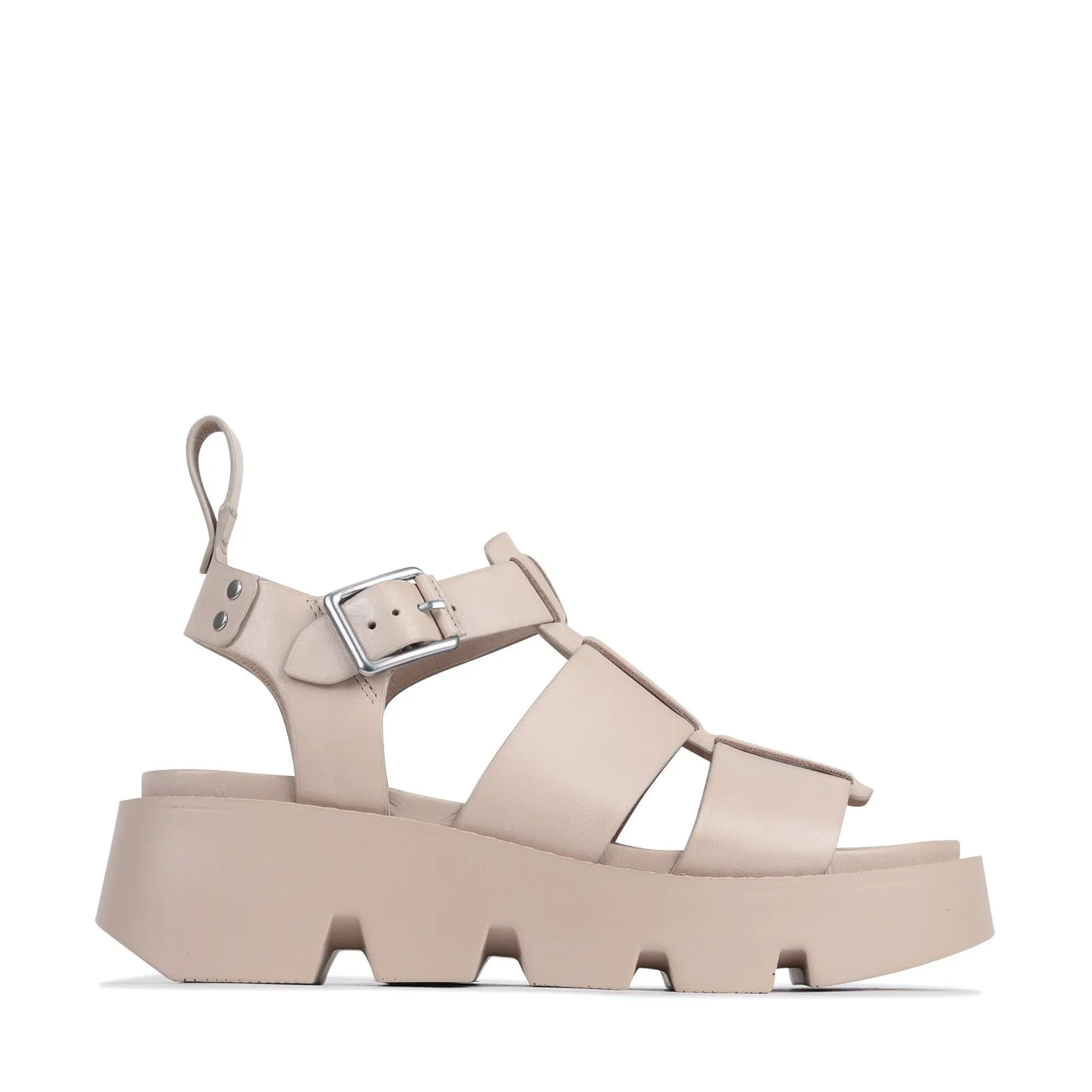 KAILAN LEDER PLATTFORM SANDALEN