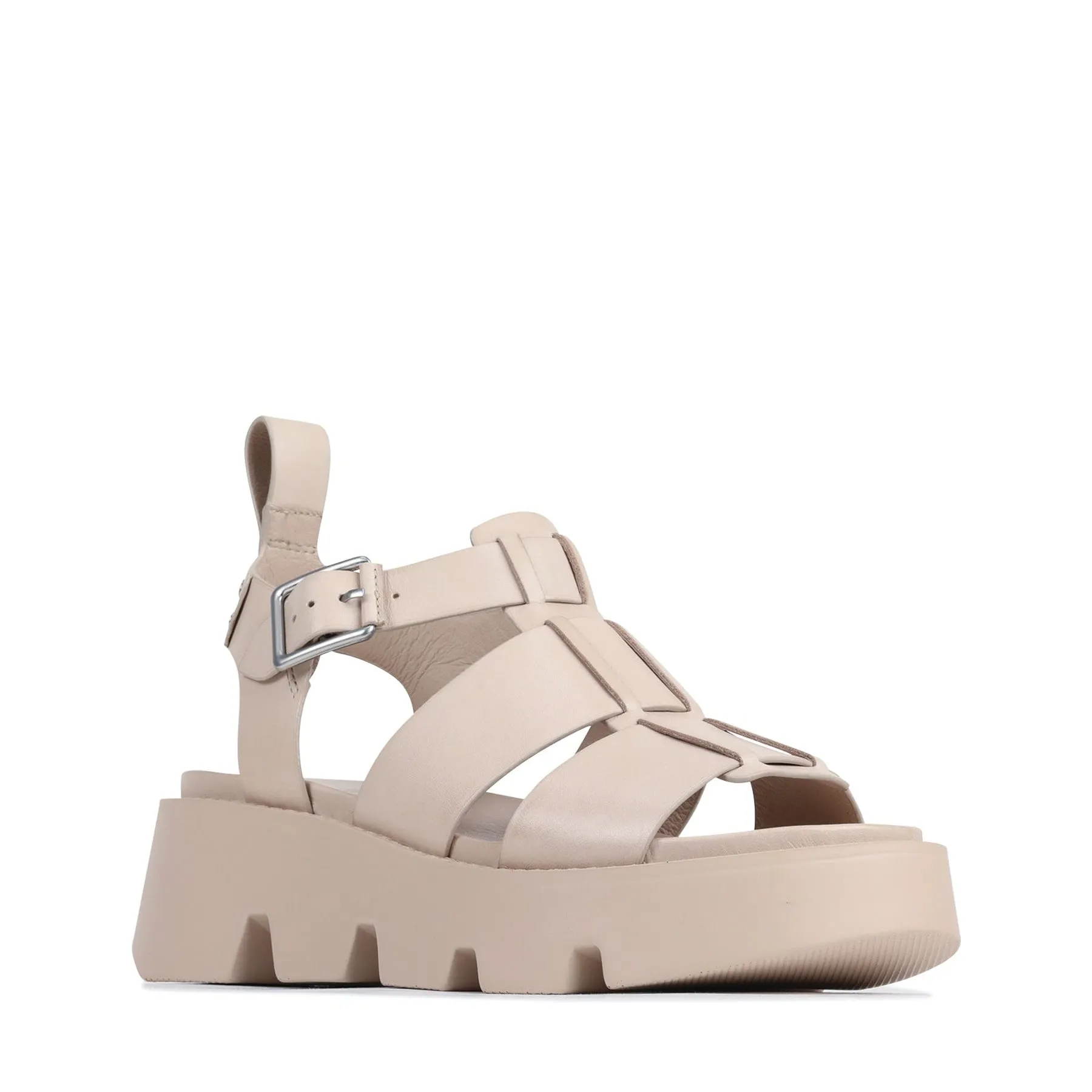 KAILAN LEDER PLATTFORM SANDALEN