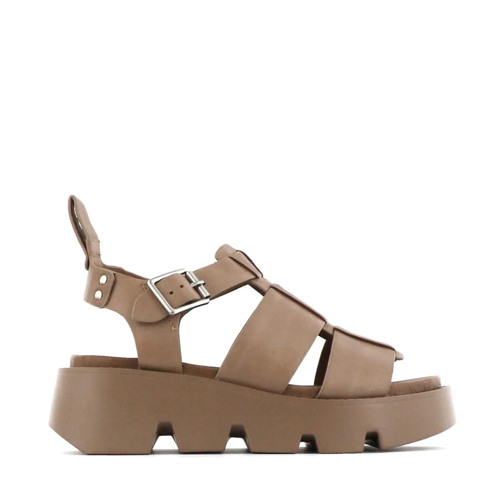 KAILAN LEDER PLATTFORM SANDALEN