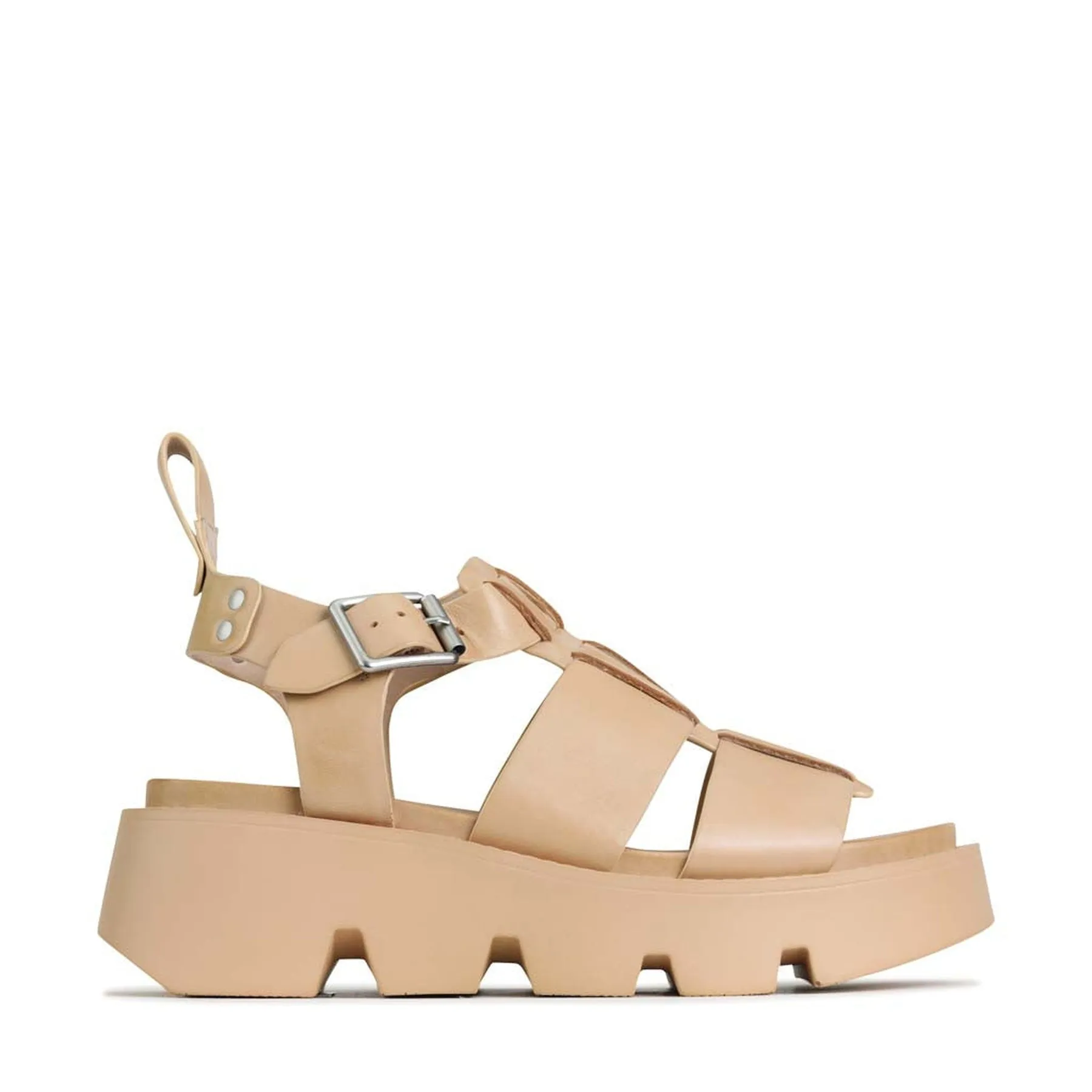 KAILAN LEDER PLATTFORM SANDALEN