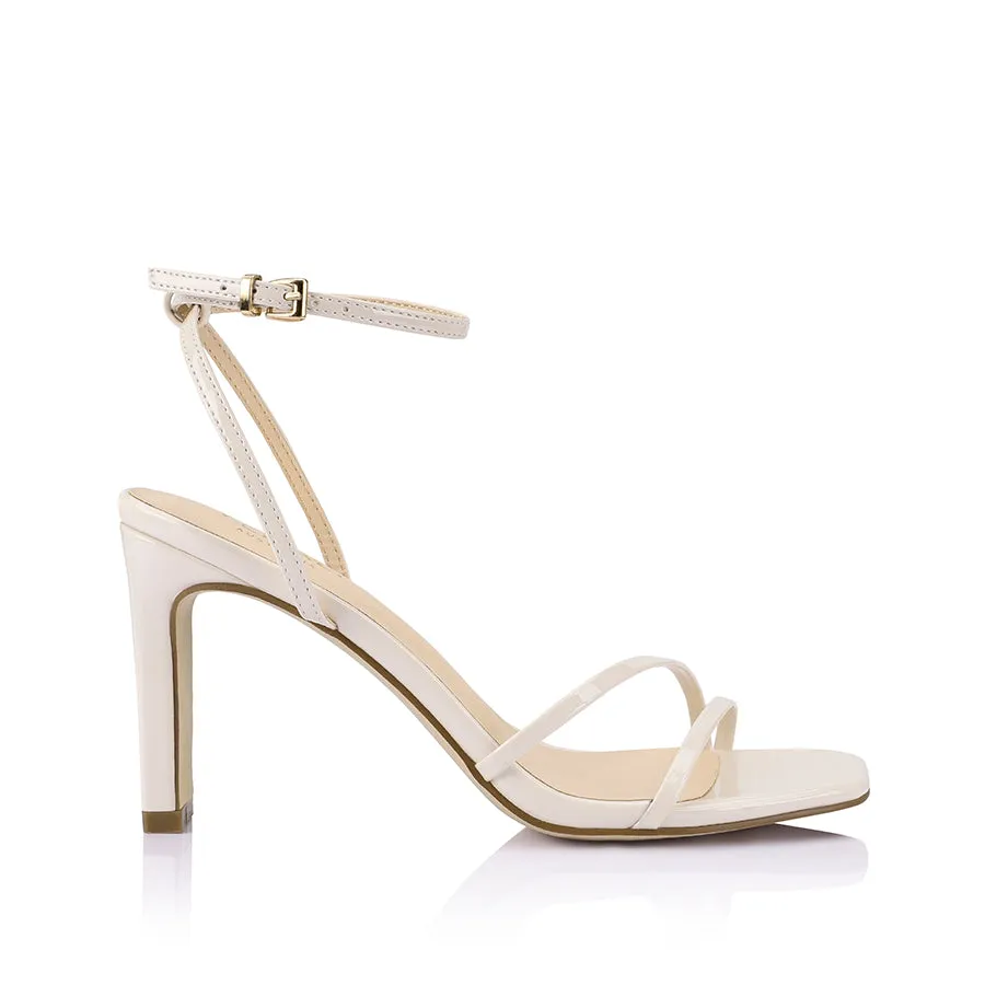 Kimmy Slim Riemchenpumps - Knochen Glanzleder