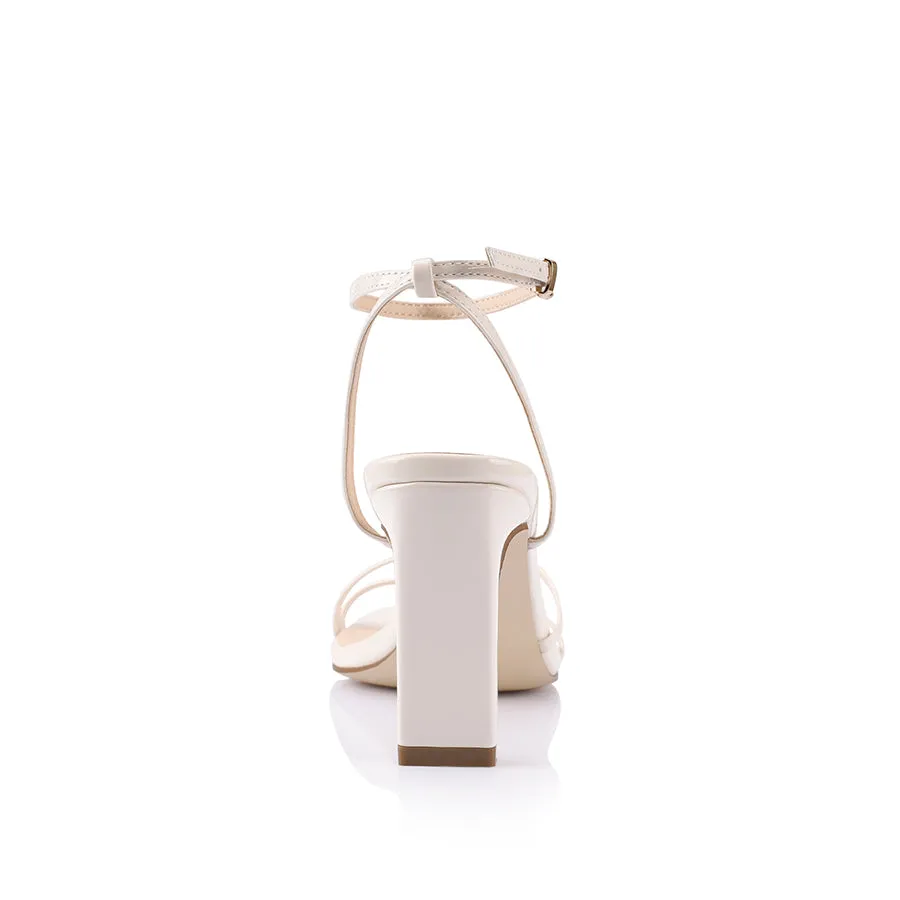 Kimmy Slim Riemchenpumps - Knochen Glanzleder