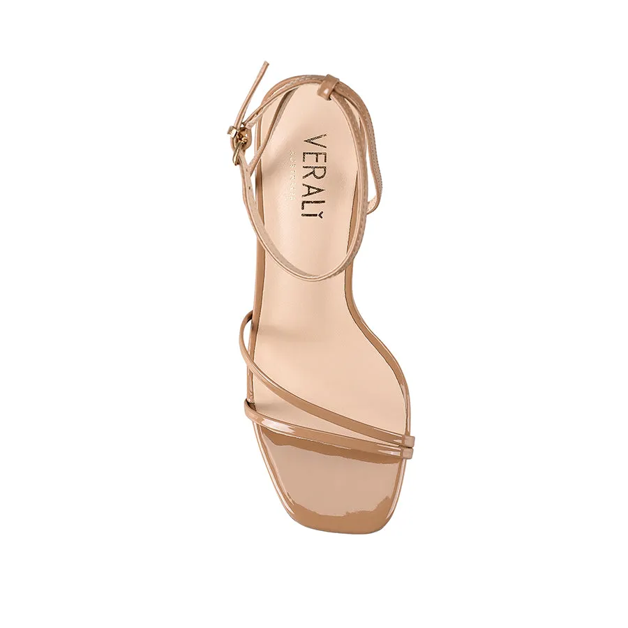 Kimmy Slim Riemchenpumps - Dunkles Kamel Lackleder